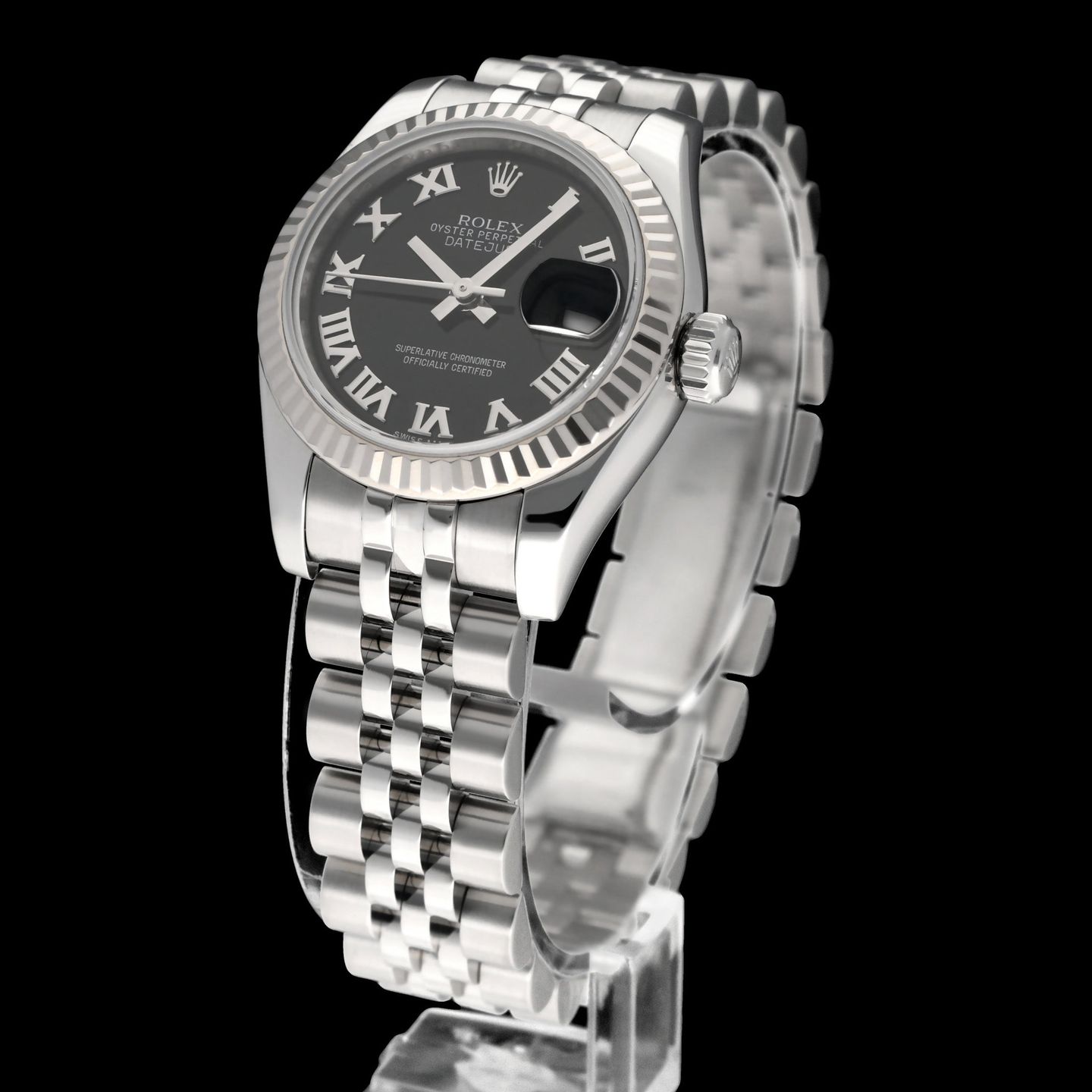 Rolex Lady-Datejust 179174 (2011) - Zwart wijzerplaat 26mm Staal (2/8)