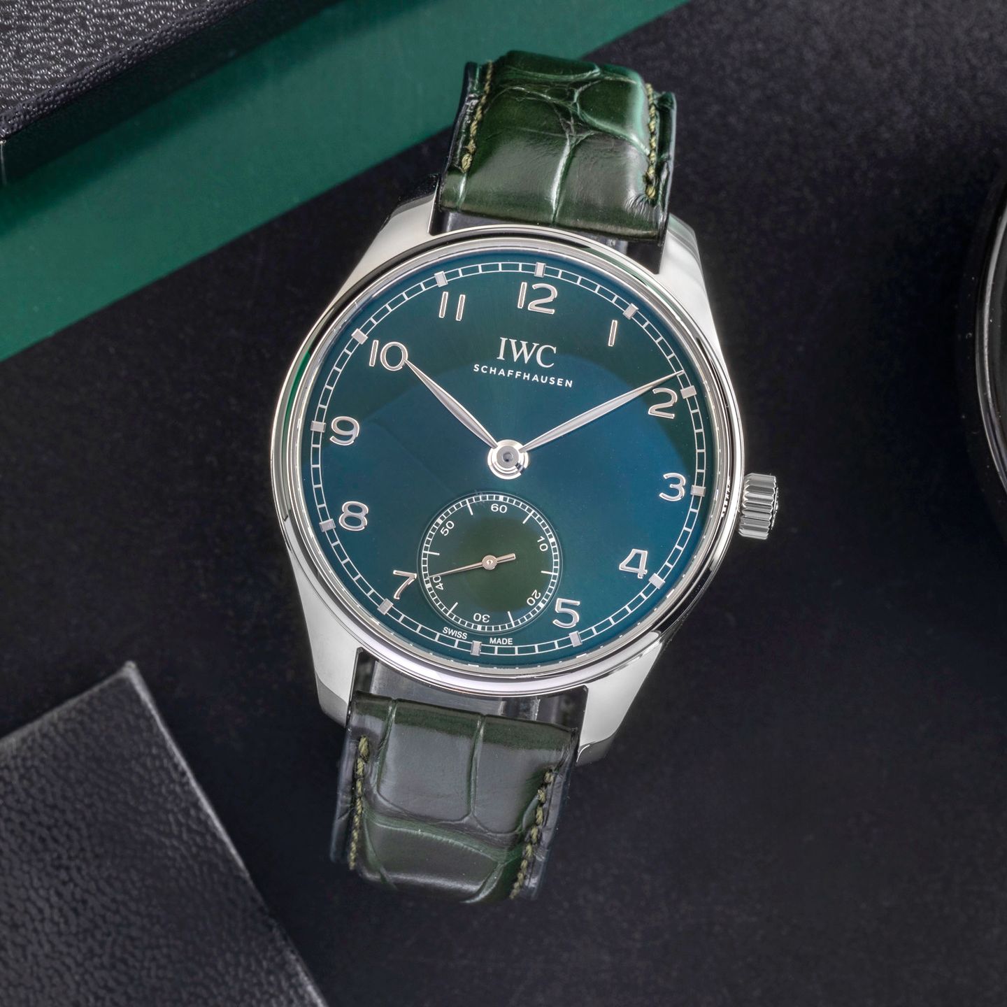 IWC Portuguese Automatic IW358310 (Unknown (random serial)) - Green dial 40 mm Steel case (1/8)
