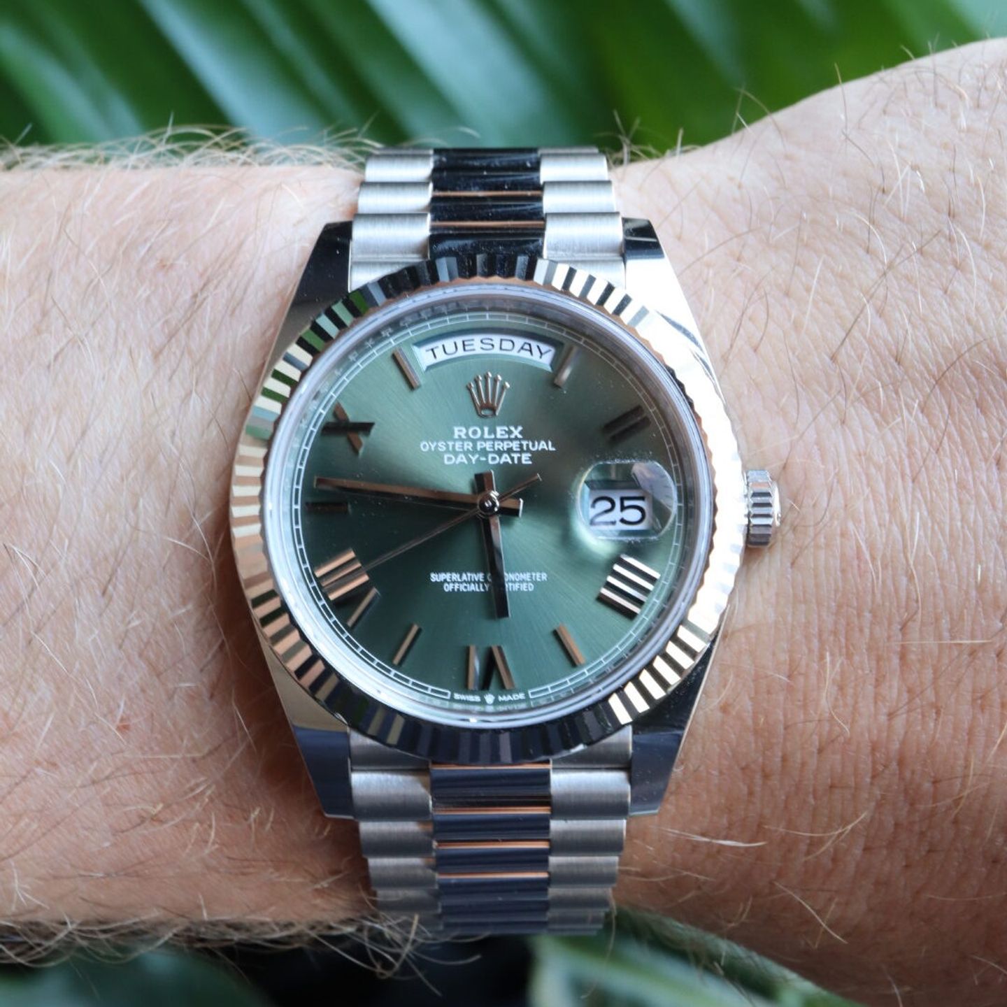 Rolex Day-Date 40 228239 (2021) - Green dial 40 mm White Gold case (8/8)