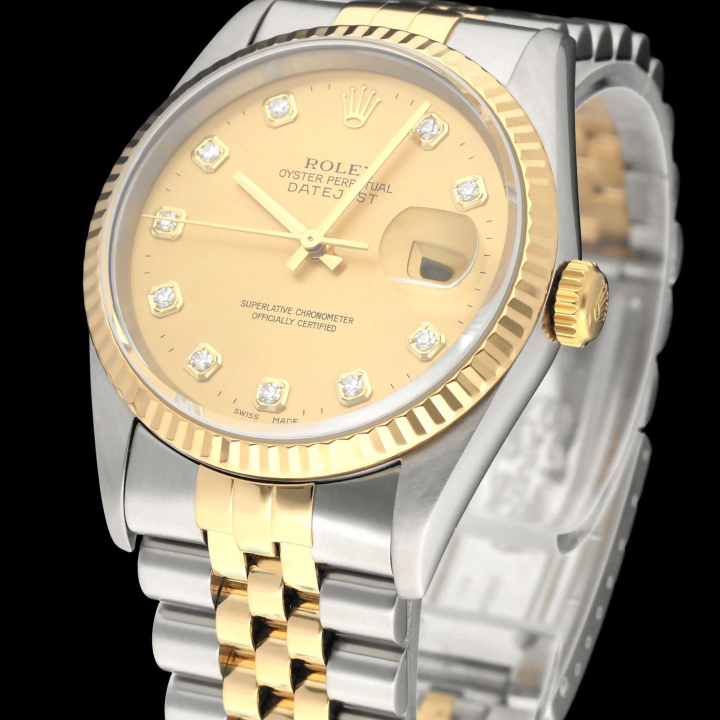 Rolex Datejust 36 16233G (2000) - Champagne dial 36 mm Gold/Steel case (6/8)