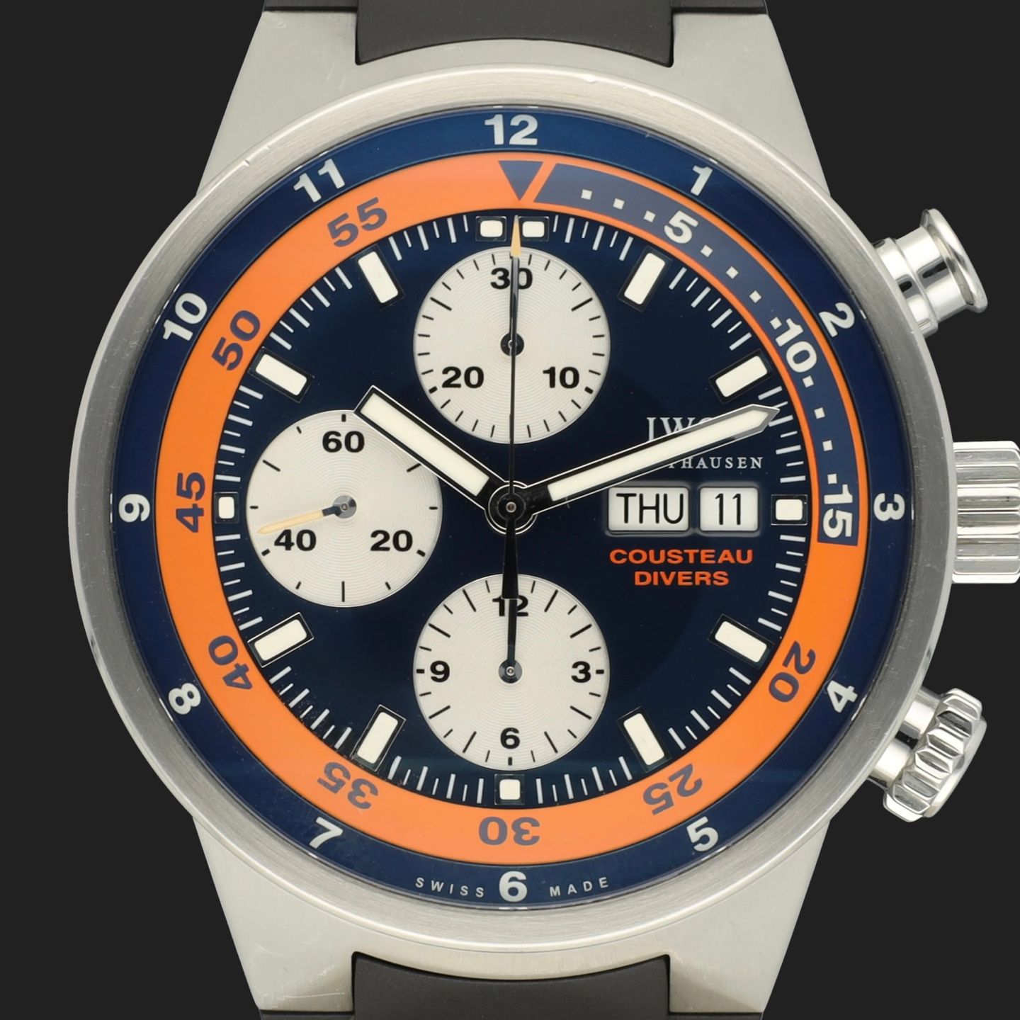 IWC Aquatimer Chronograph IW378101 (2008) - Blue dial 43 mm Steel case (2/8)