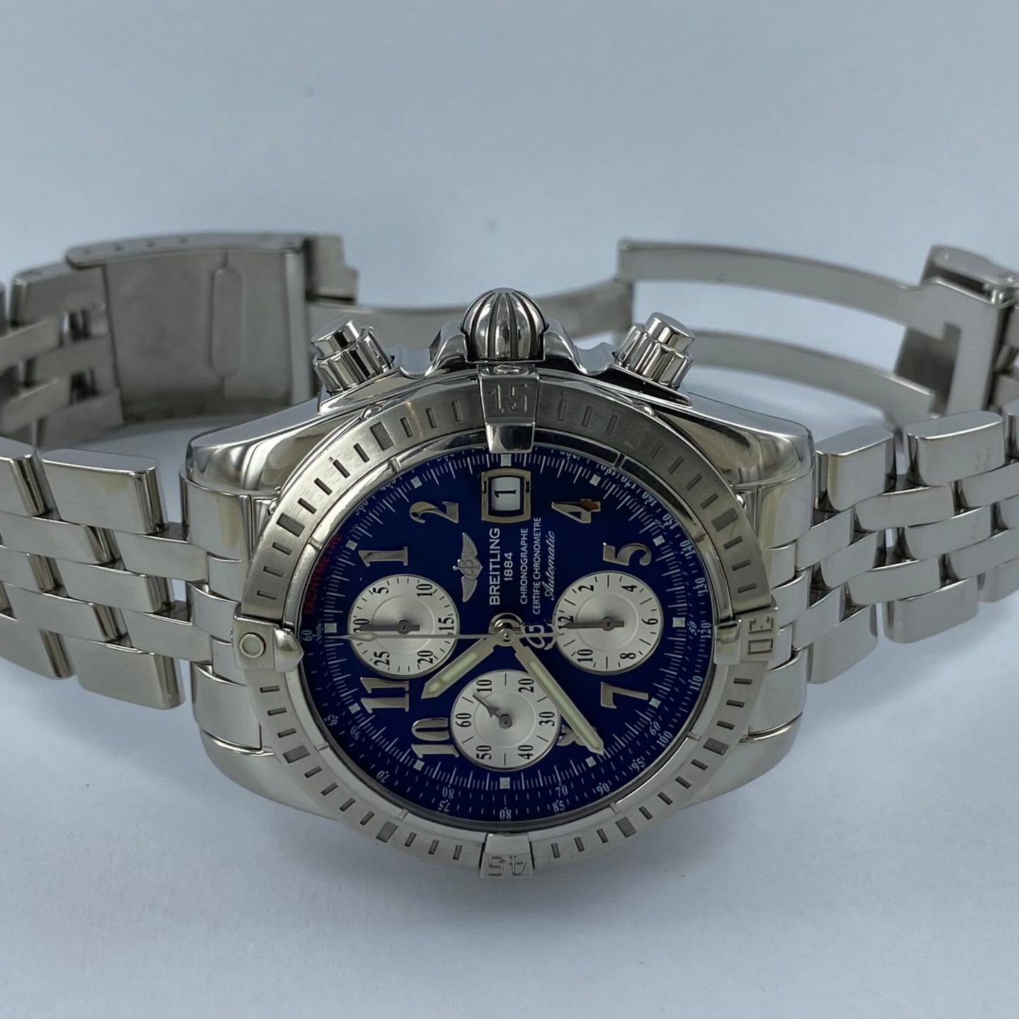Breitling Chronomat Evolution A13356 (Unknown (random serial)) - Black dial 44 mm Steel case (2/8)