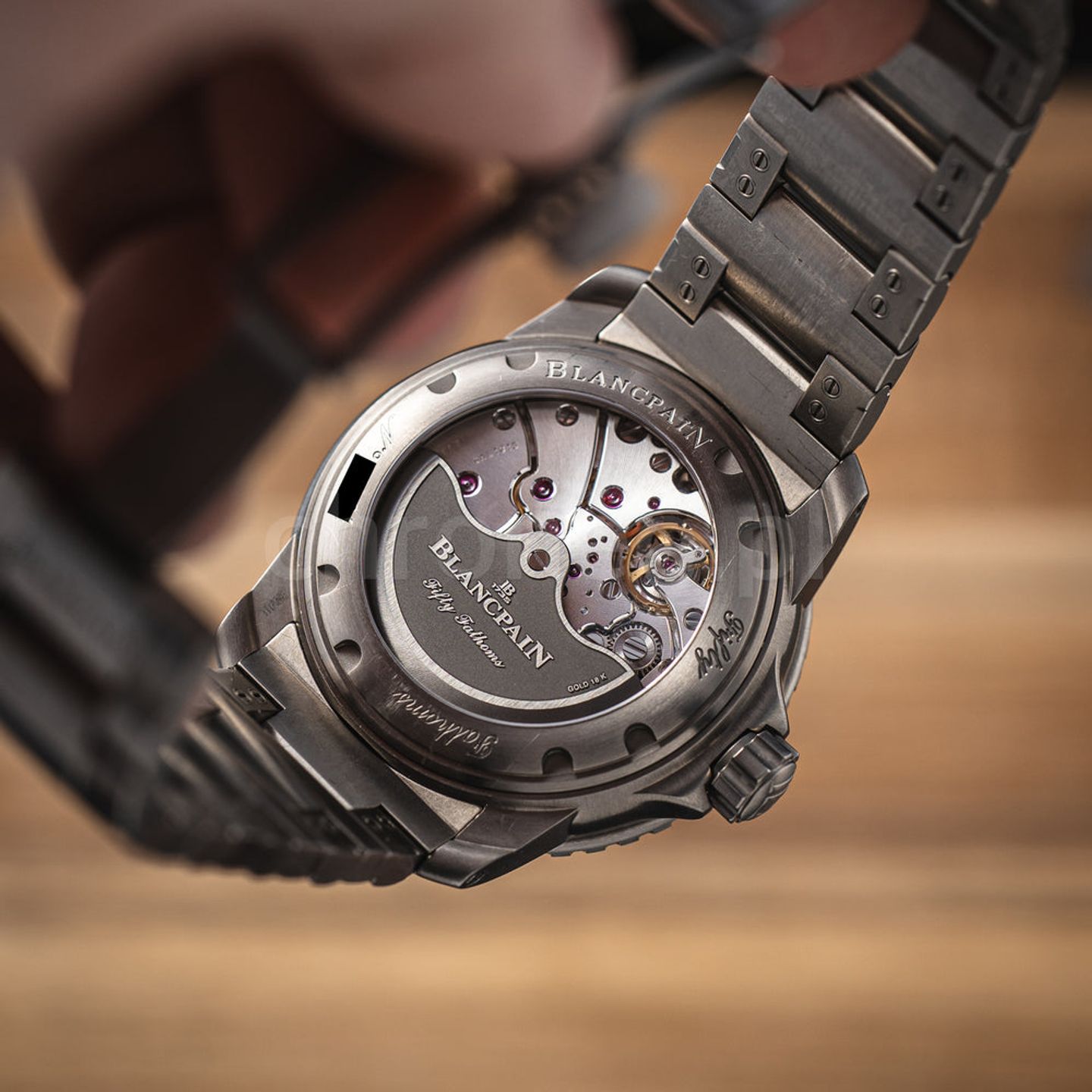 Blancpain Fifty Fathoms 5015-12B30-98B (2022) - Black dial 46 mm Titanium case (5/8)