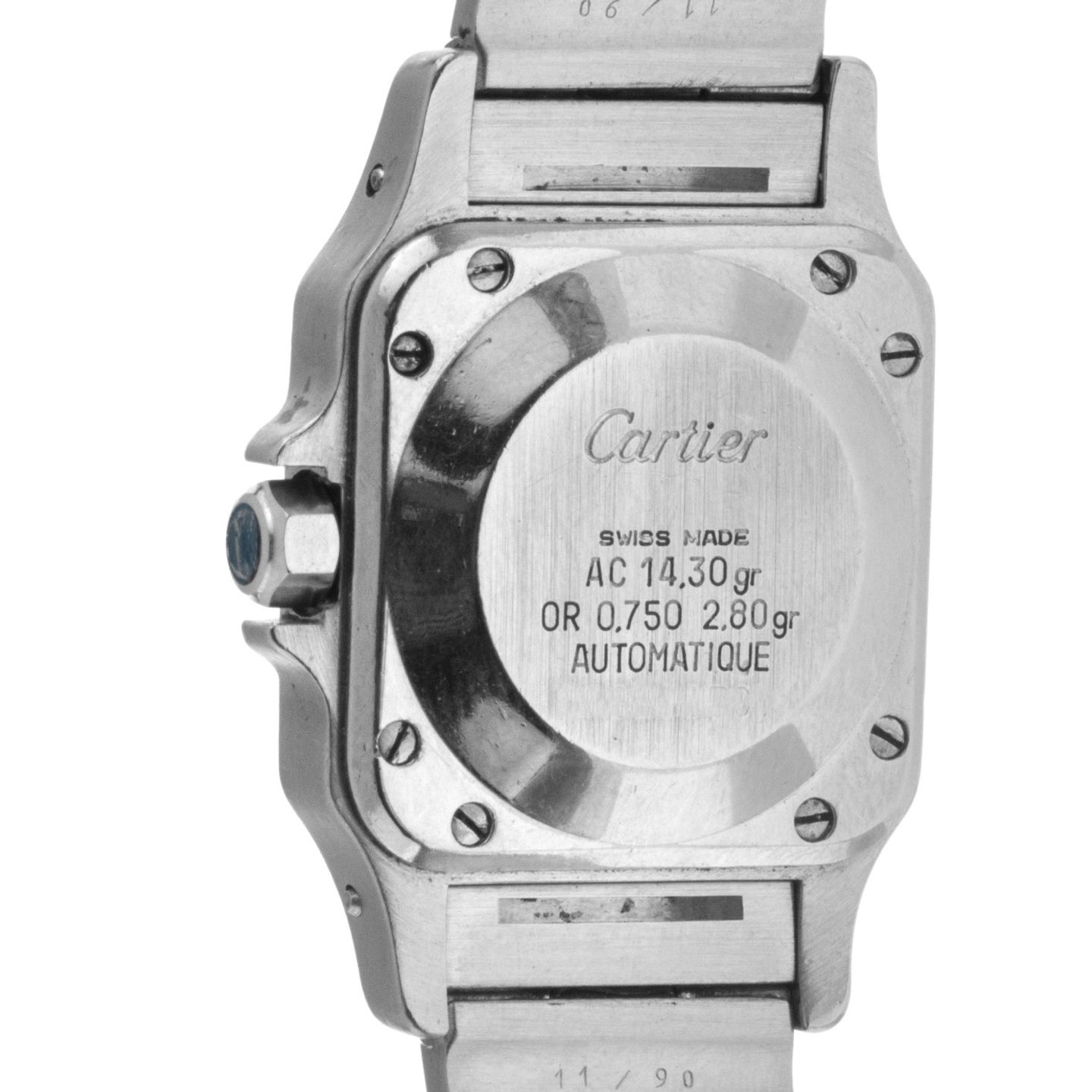 Cartier Santos 0902 (1994) - White dial 24 mm Gold/Steel case (6/7)
