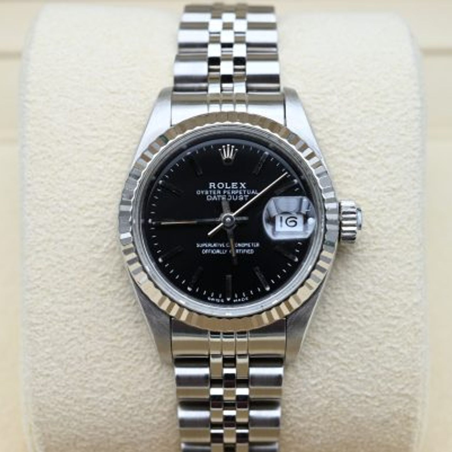 Rolex Lady-Datejust 69174 (1992) - Zwart wijzerplaat 26mm Staal (3/8)