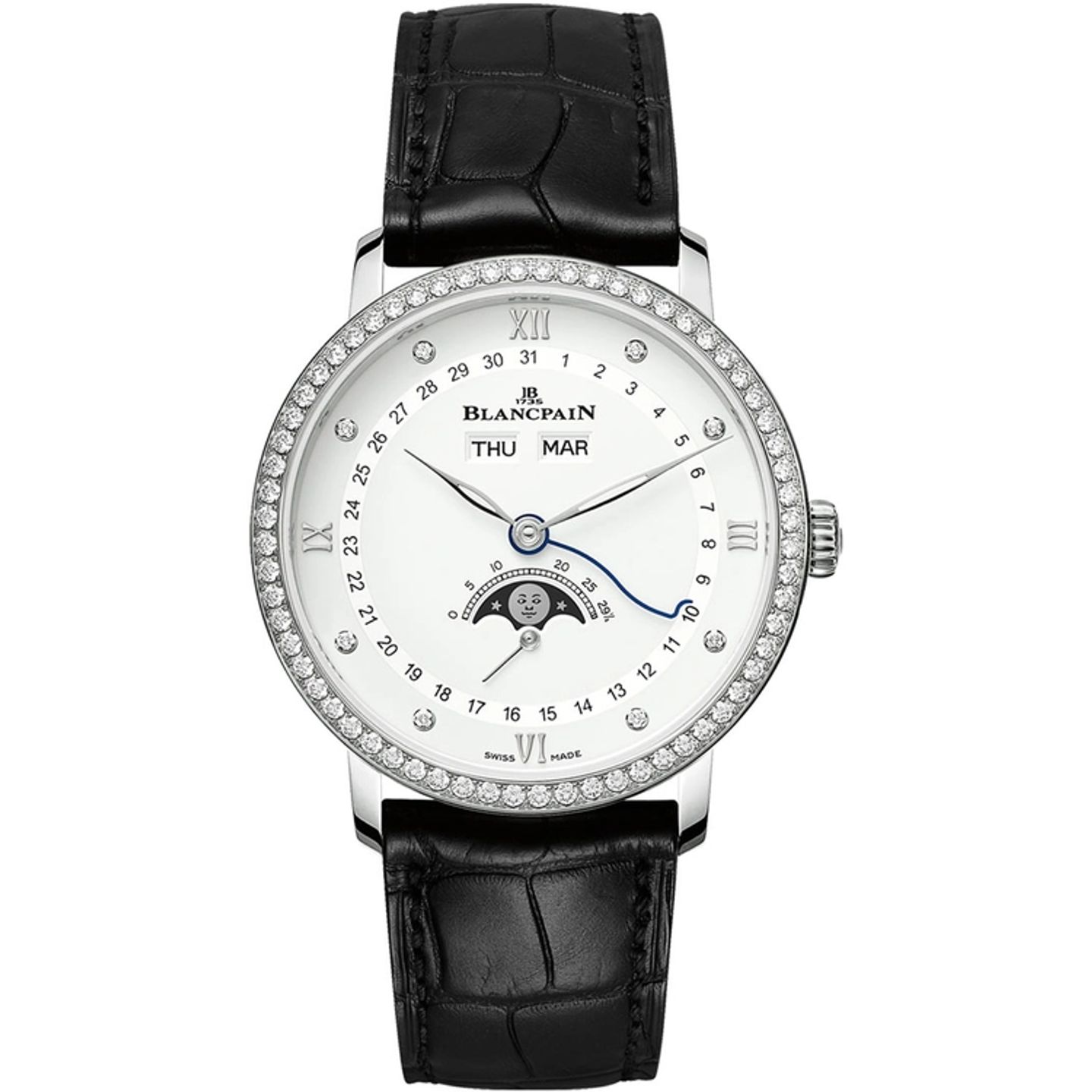 Blancpain Villeret Quantième Complet 6264-4628-55B (2026) - Wit wijzerplaat 39mm Staal (1/1)