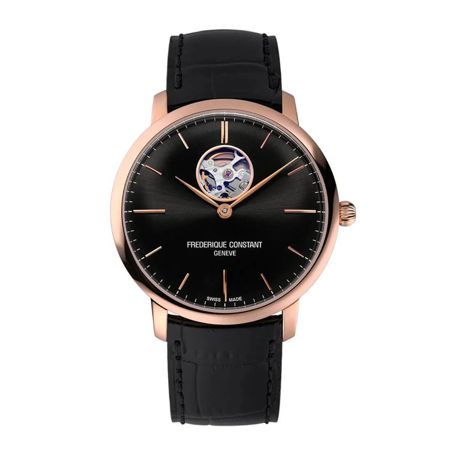 Frederique Constant Slimline Heart Beat Automatic FC-312B4S4 (2024) - Zwart wijzerplaat 40mm Staal (3/3)