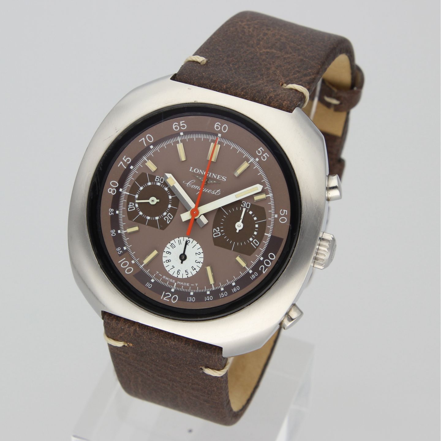 Longines Conquest 8596-1 (1972) - Brown dial 42 mm Steel case (5/8)