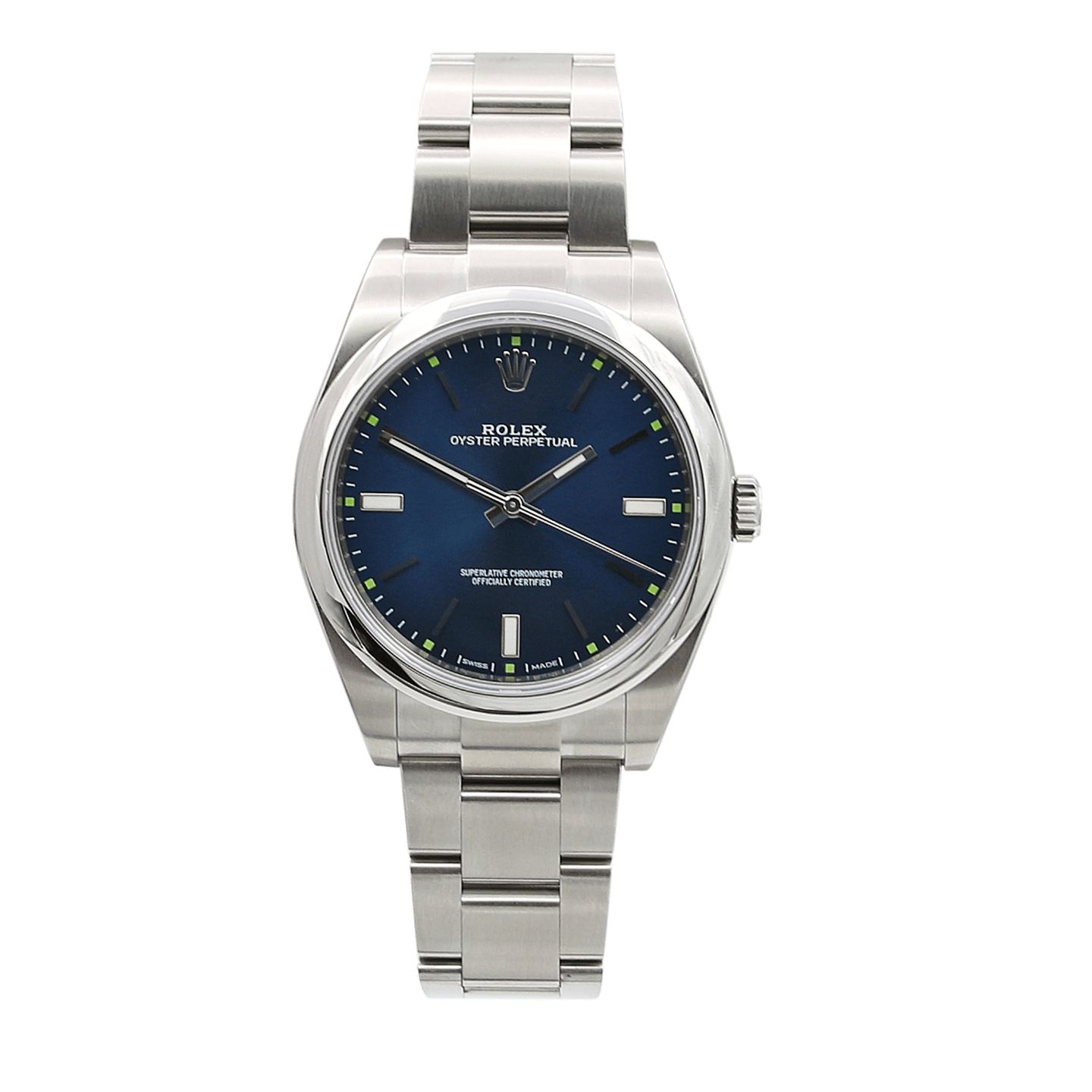 Rolex Oyster Perpetual 39 114300 (Unknown (random serial)) - Blue dial 39 mm Steel case (1/8)