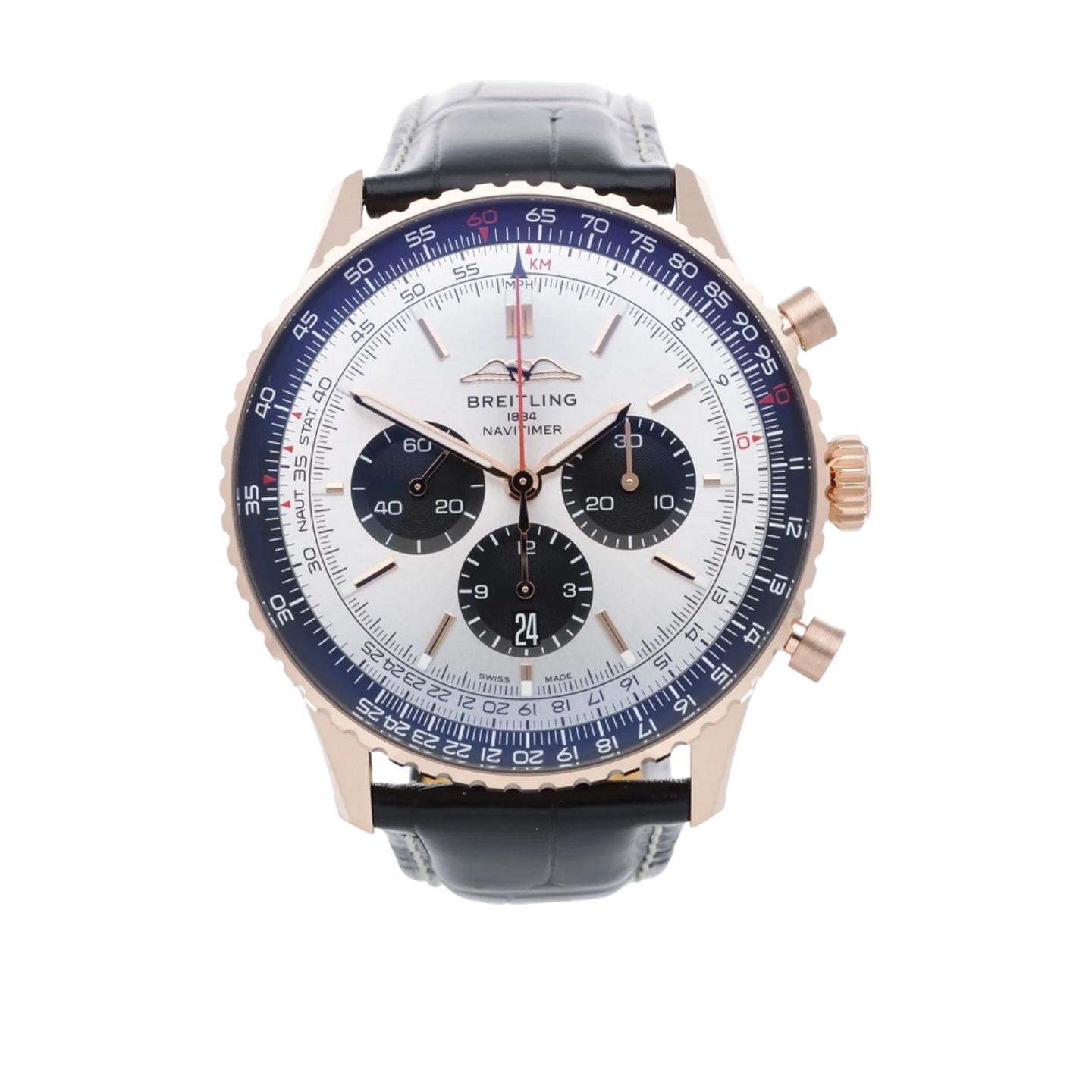 Breitling Navitimer 01 (46 MM) RB0137241G1P1 (2025) - Zilver wijzerplaat 46mm Roodgoud (1/7)