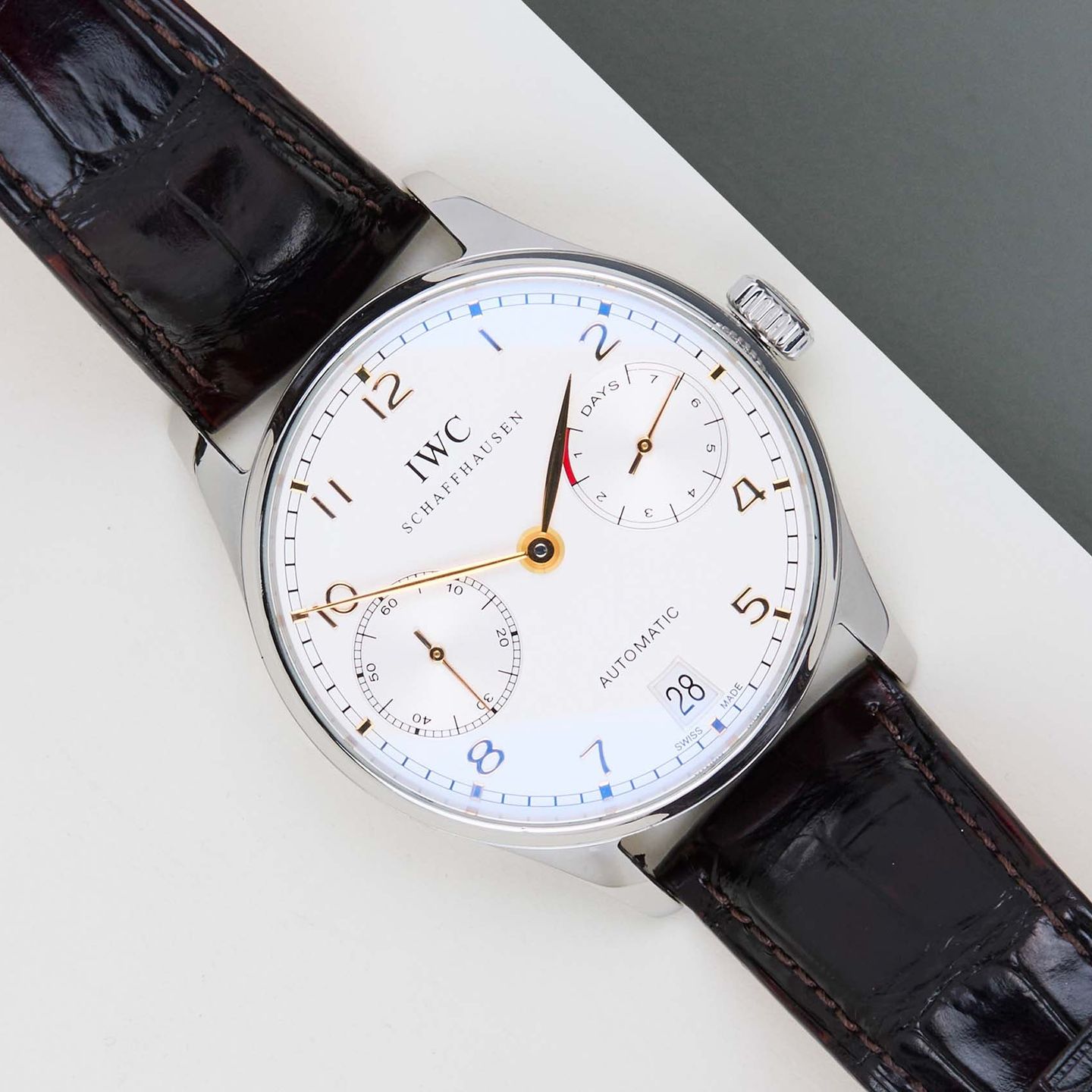 IWC Portuguese Automatic IW500114 (2015) - Silver dial 42 mm Steel case (1/8)