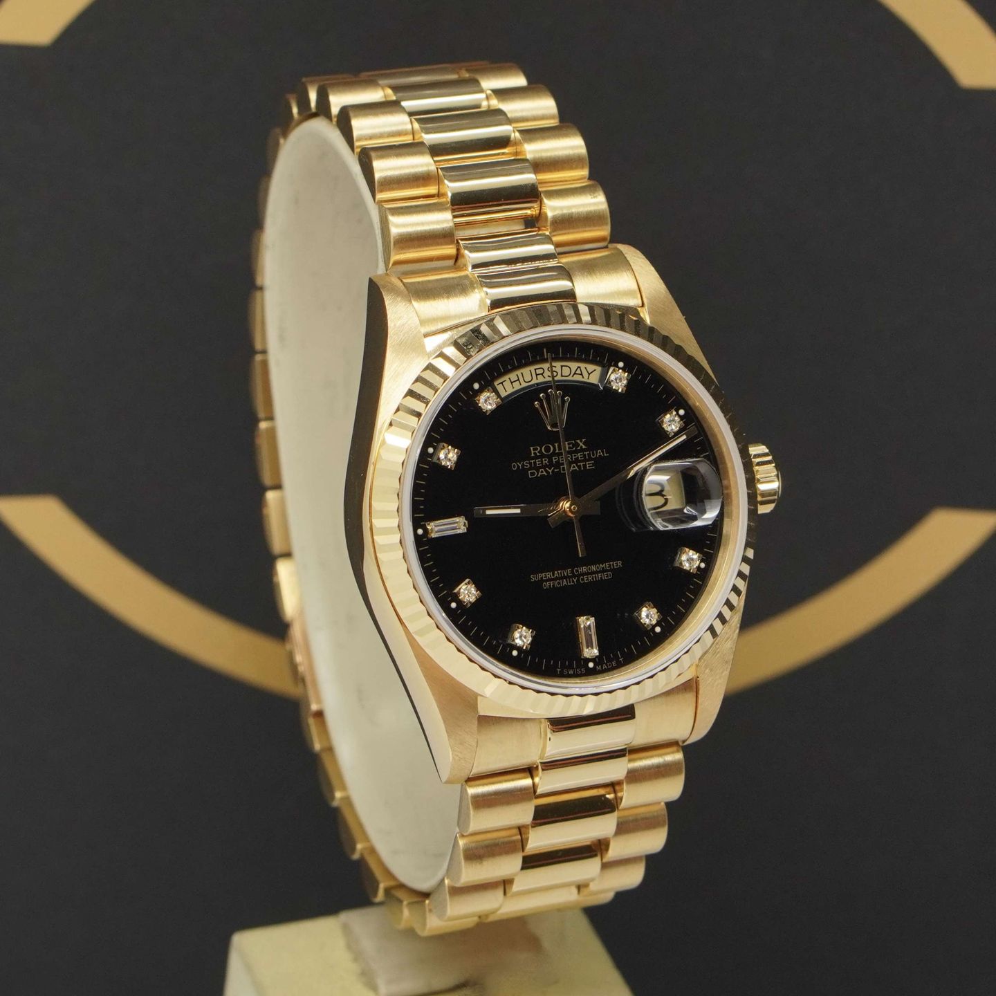 Rolex Day-Date 36 18038 (1986) - Zwart wijzerplaat 36mm Geelgoud (2/6)