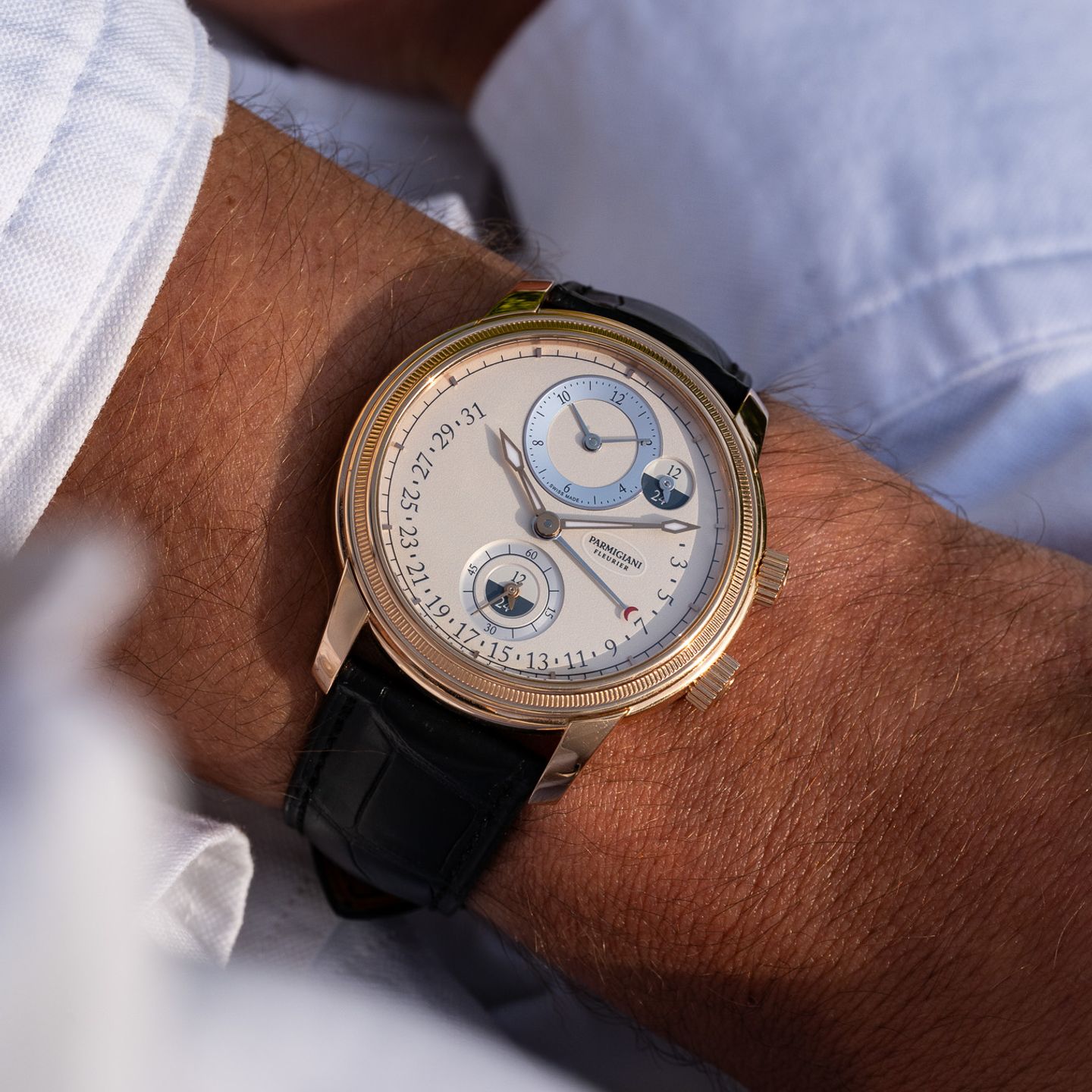 Parmigiani Fleurier Toric PFC493-1002400-HA1442 (2020) - Silver dial 43 mm Rose Gold case (8/8)