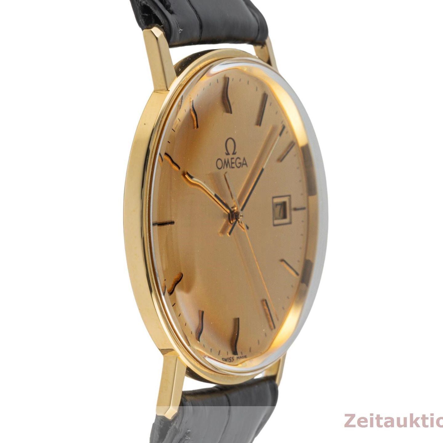 Omega Genève 196.0295 (1984) - Champagne dial 33 mm Yellow Gold case (7/8)