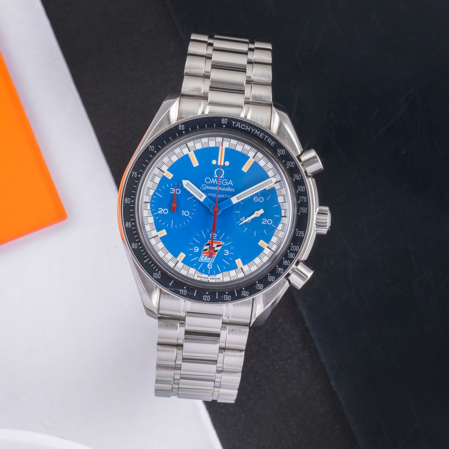 Omega Speedmaster 3810.80.00 (1999) - Blue dial 39 mm Steel case (1/8)