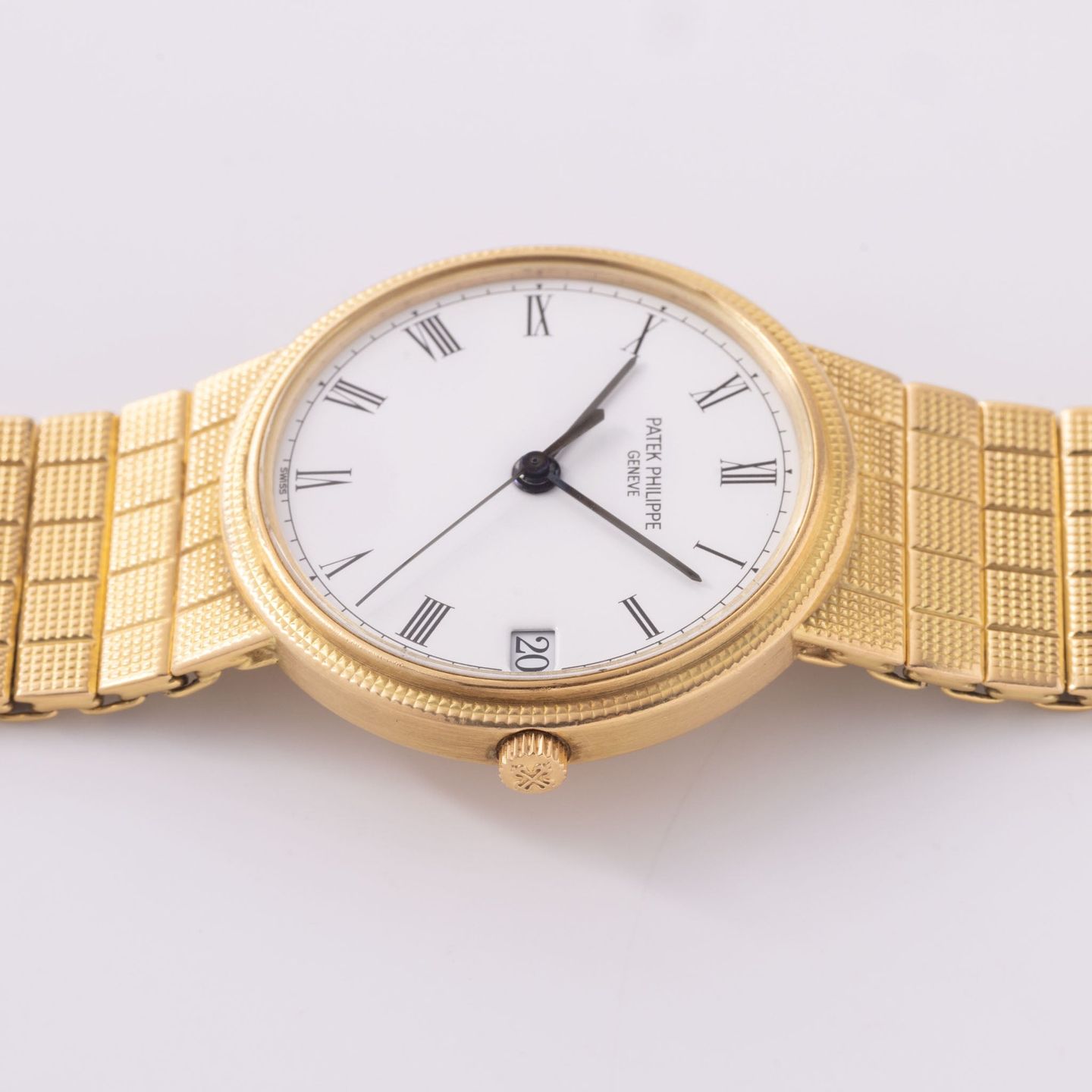 Patek Philippe Calatrava 3802J (Unknown (random serial)) - White dial 34 mm Yellow Gold case (6/8)