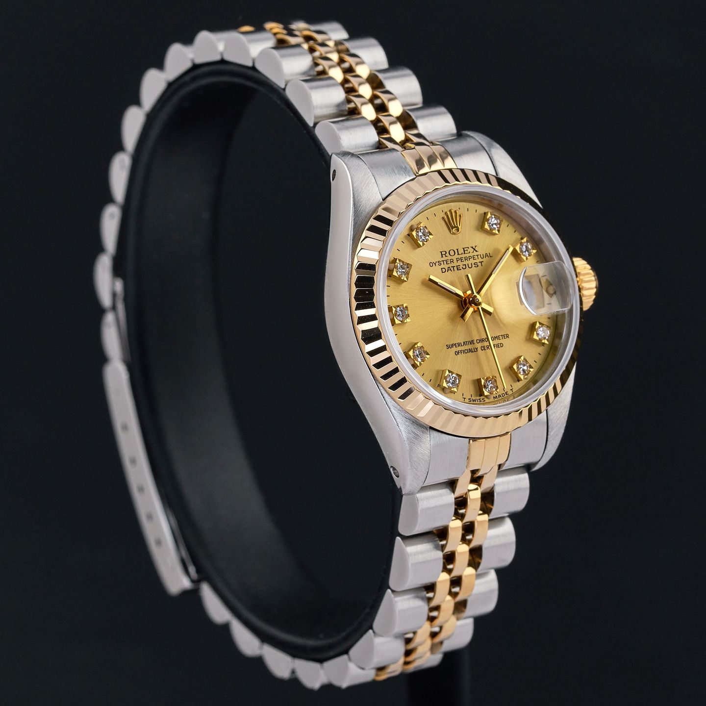 Rolex Lady-Datejust 69173 (1990) - Champagne dial 26 mm Gold/Steel case (5/8)
