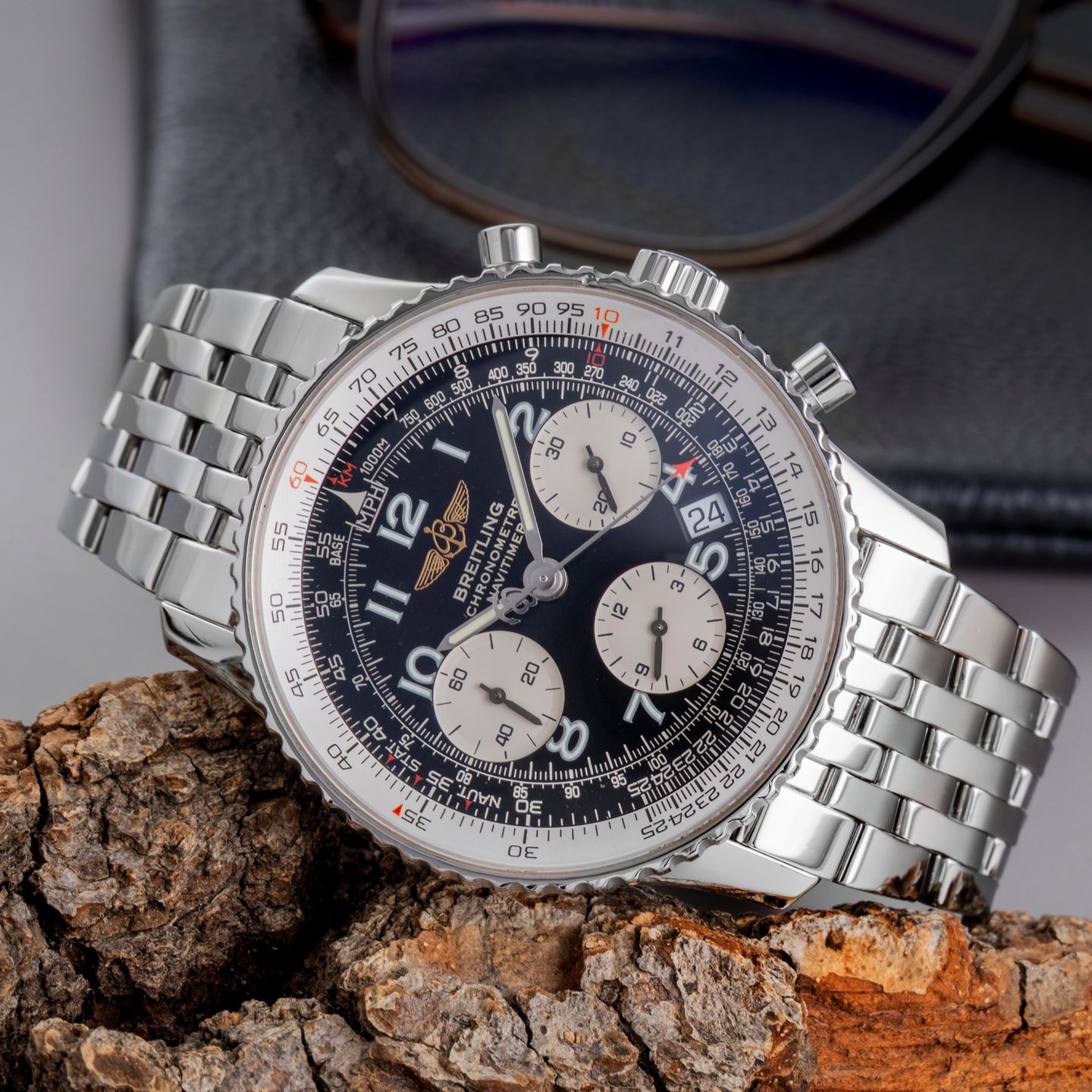 Breitling Navitimer A23322 (2007) - Zwart wijzerplaat 42mm Staal (2/8)