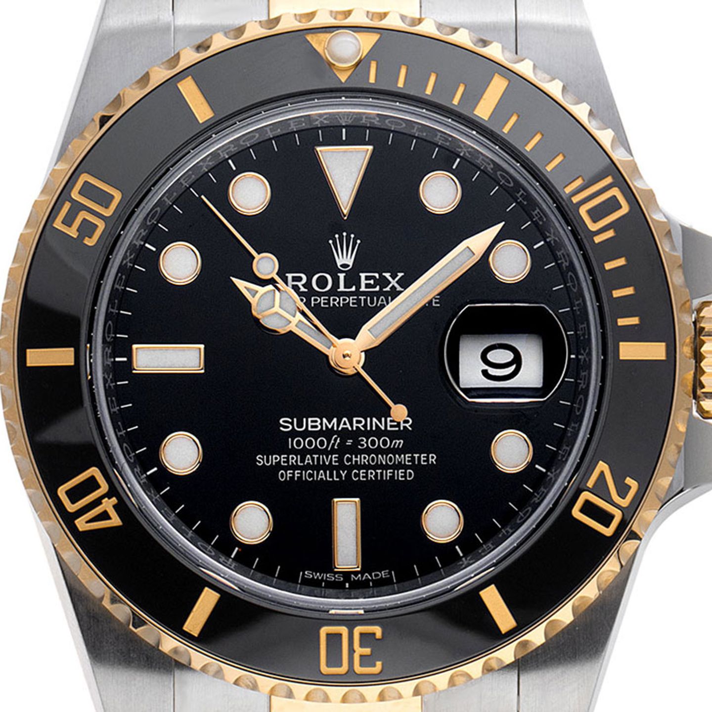 Rolex Submariner Date 116613LN (2013) - Black dial 40 mm Gold/Steel case (1/8)