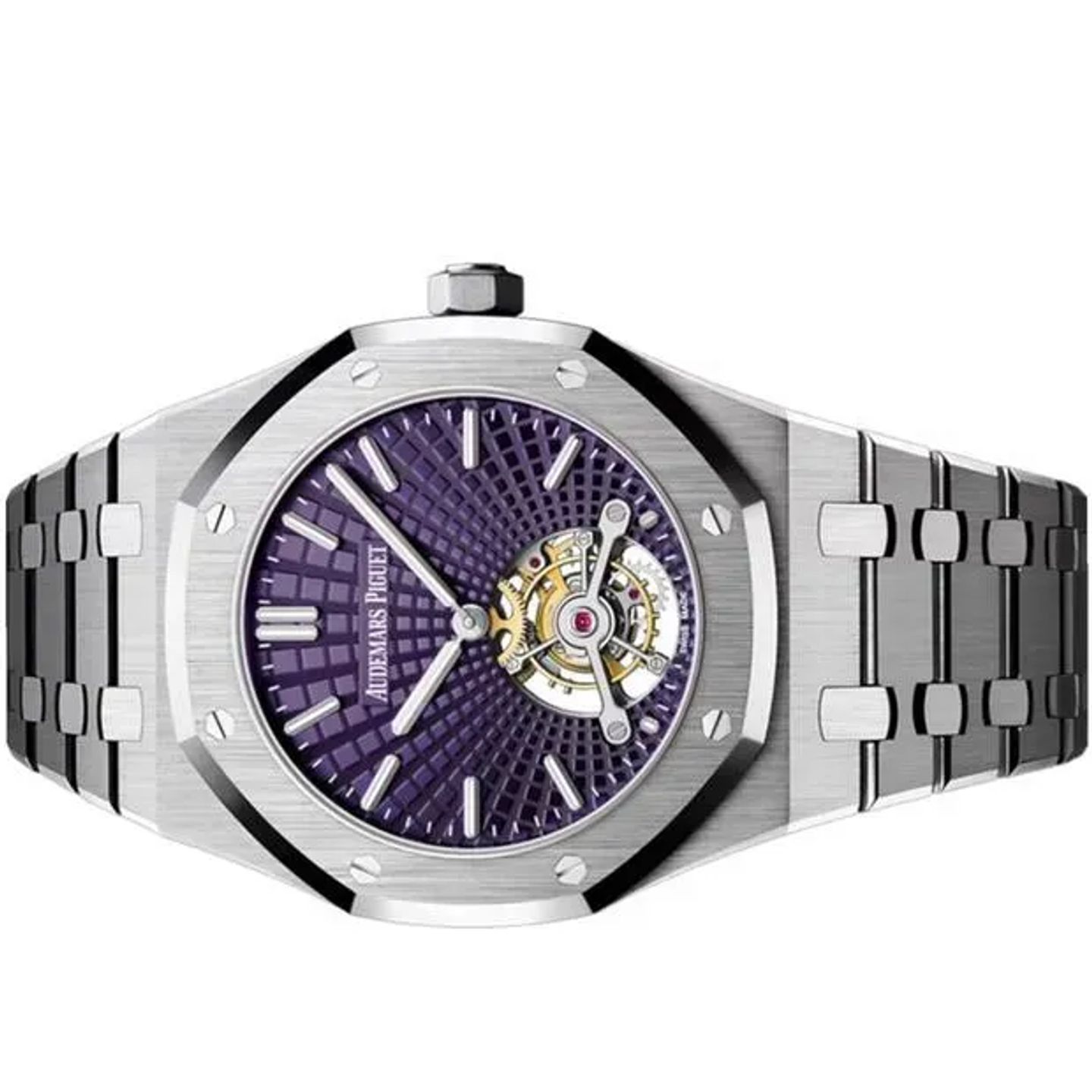 Audemars Piguet Royal Oak Tourbillon 26522ST.OO.1220ST.01 (2022) - Purple dial 41 mm Steel case (5/6)