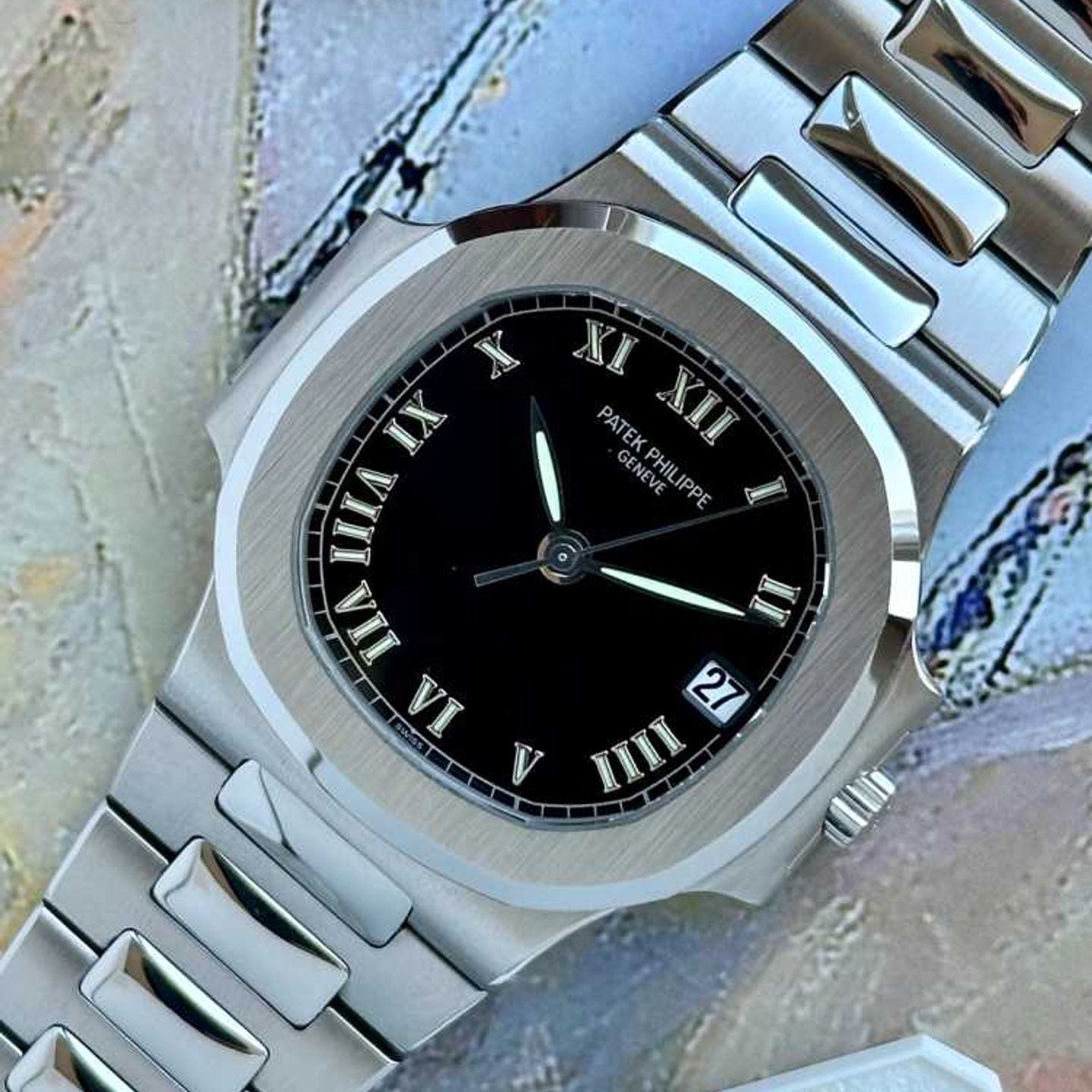 Patek Philippe Nautilus 3800 (2002) - Black dial 37 mm Steel case (7/8)