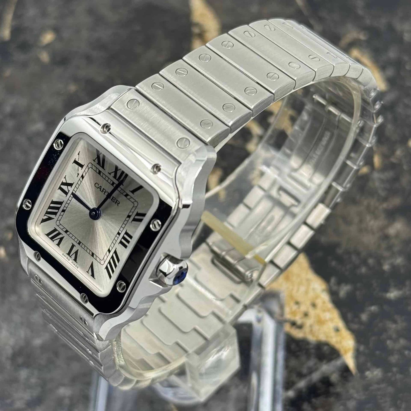 Cartier Santos WSSA0082 (Unknown (random serial)) - Silver dial 27 mm Steel case (6/8)