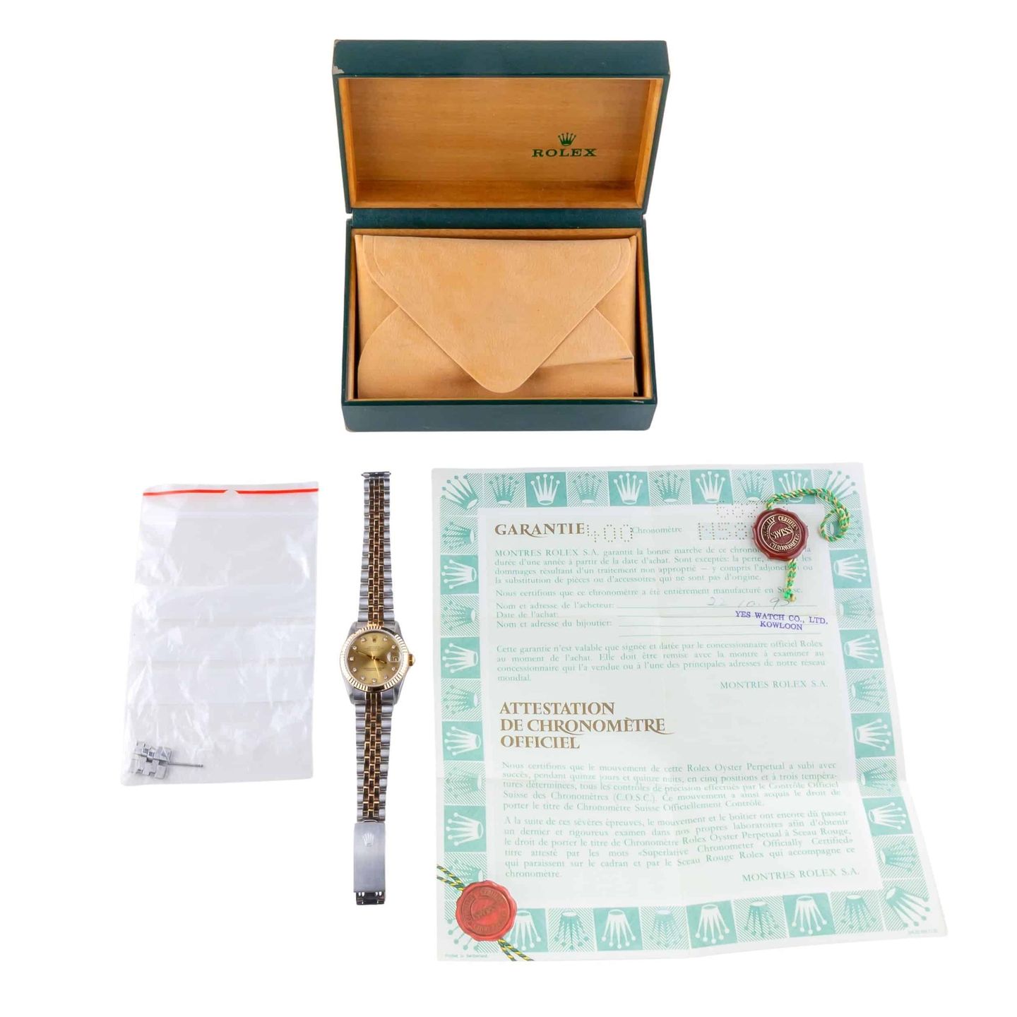 Rolex Datejust 31 68273 (1991) - Champagne dial 31 mm Gold/Steel case (8/8)