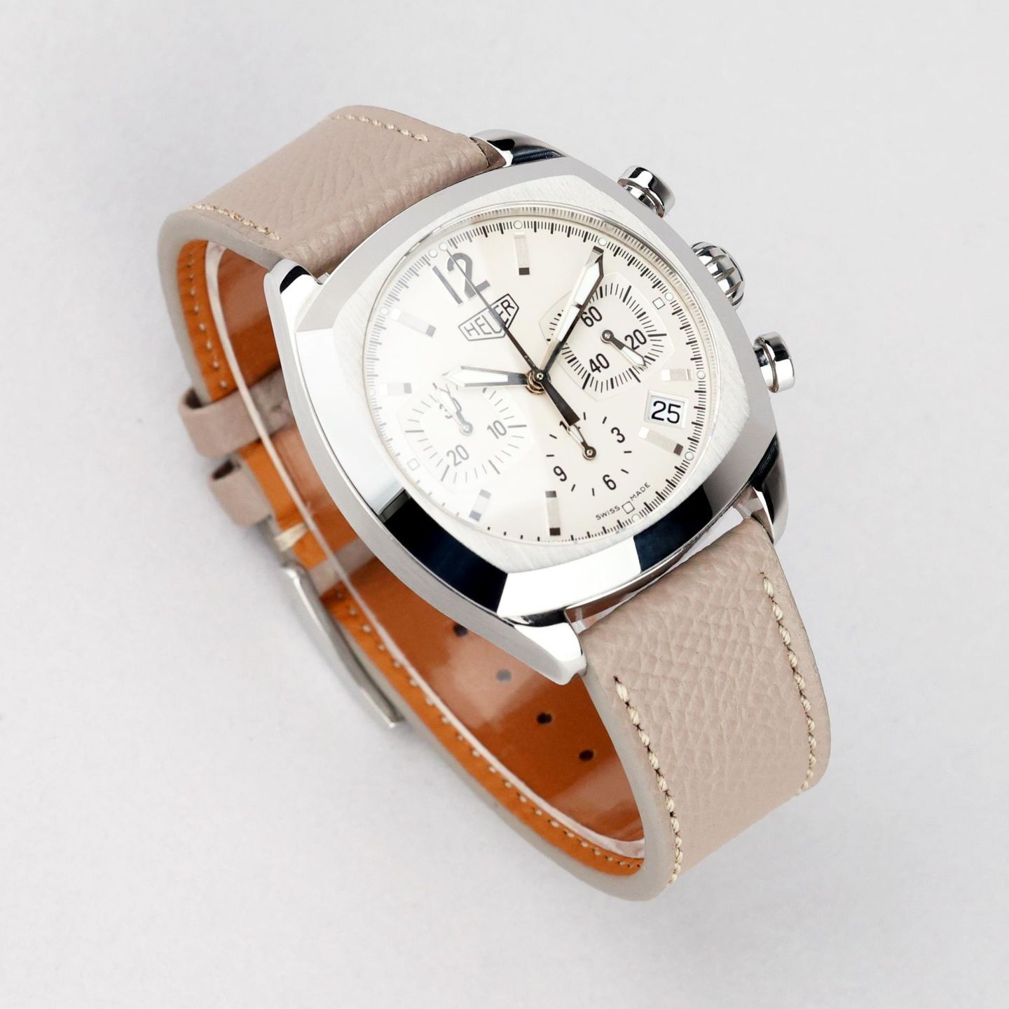 TAG Heuer Monza CR2111 (Onbekend (willekeurig serienummer)) - Wit wijzerplaat 38mm Staal (2/8)