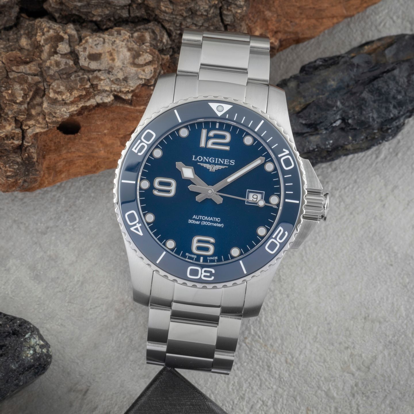 Longines HydroConquest L3.782.4.96.6 (Onbekend (willekeurig serienummer)) - Blauw wijzerplaat 43mm Staal (1/8)