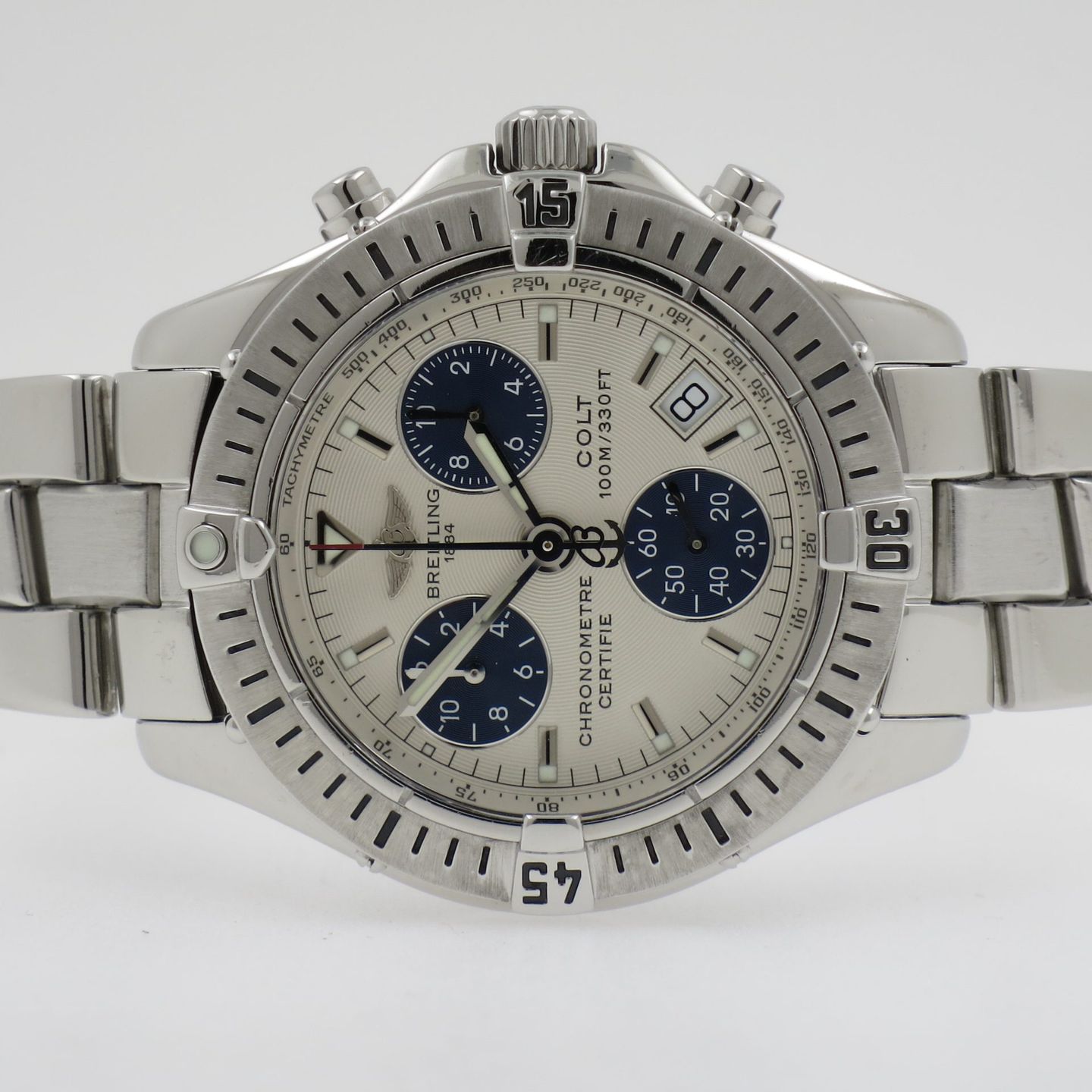 Breitling Colt Chronograph A73350 (Onbekend (willekeurig serienummer)) - Zilver wijzerplaat 38mm Staal (2/4)