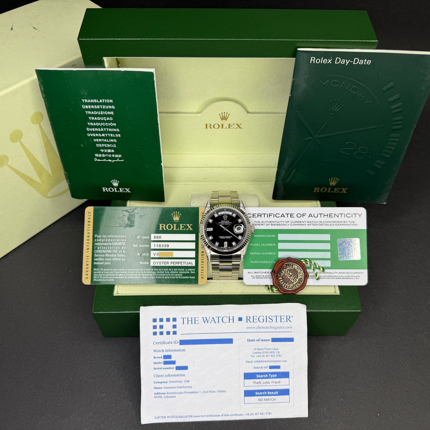 Rolex Day-Date 36 118339 (2009) - Black dial 36 mm White Gold case (3/8)