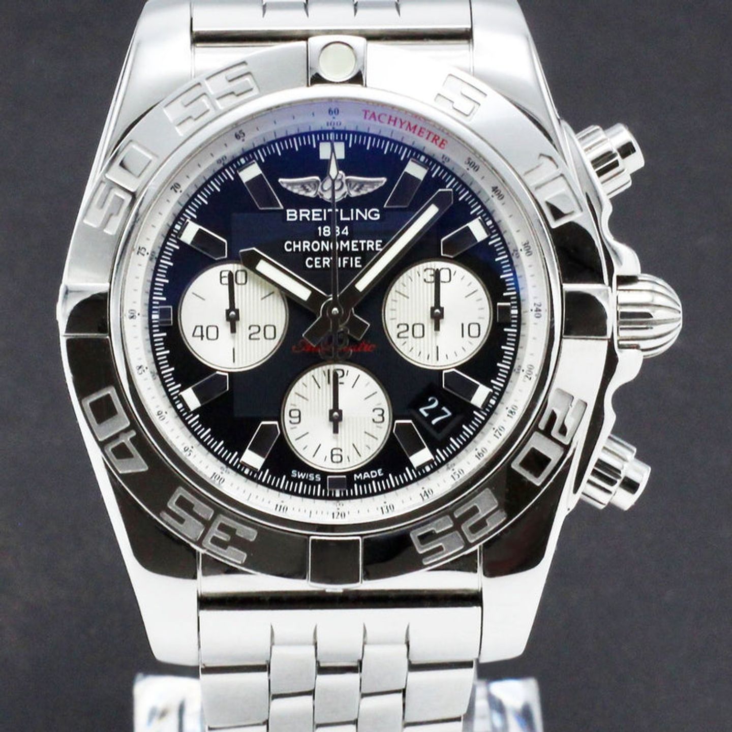 Breitling Chronomat 44 AB0110 (2015) - Black dial 44 mm Steel case (1/7)