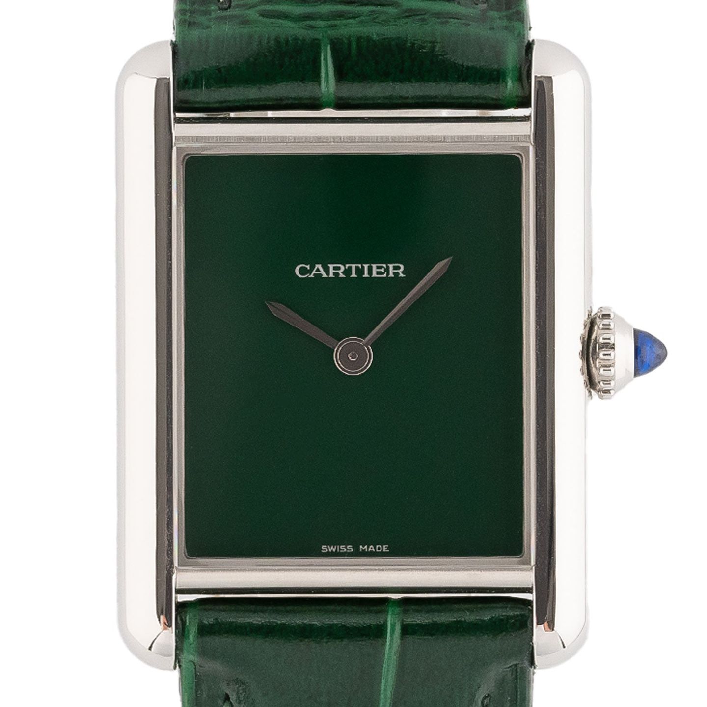 Cartier Tank WSTA0056 (2022) - Green dial 34 mm Steel case (2/5)