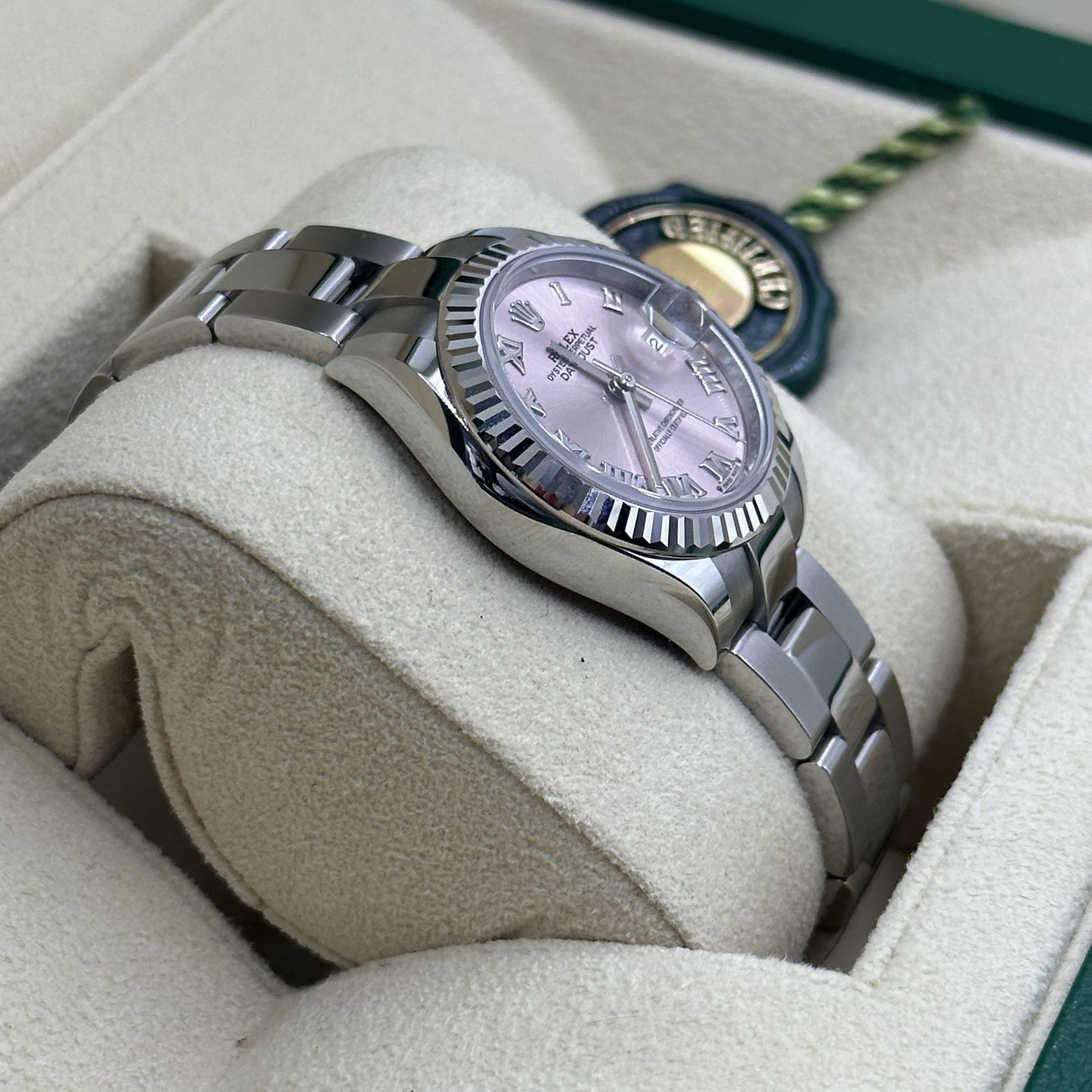 Rolex Lady-Datejust 279174 (2024) - Pink dial 28 mm Steel case (7/8)