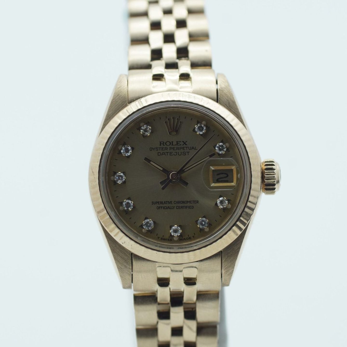 Rolex Lady-Datejust 6916 (1982) - Champagne dial 26 mm Yellow Gold case (2/8)