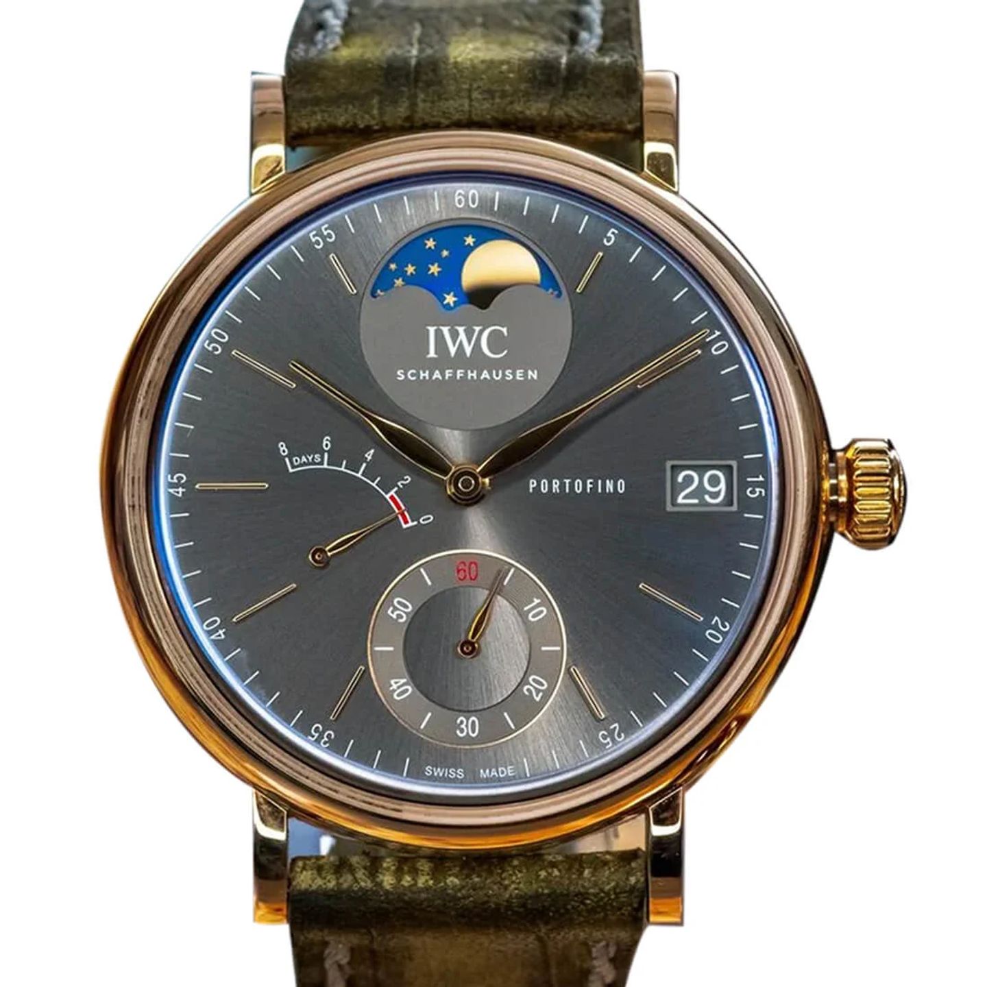 IWC Portofino Hand-Wound IW516403 (2024) - Grijs wijzerplaat 45mm Roodgoud (1/2)