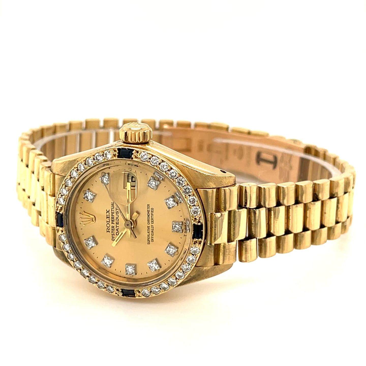 Rolex Lady-Datejust 69088 (1979) - Champagne dial 26 mm Yellow Gold case (6/8)