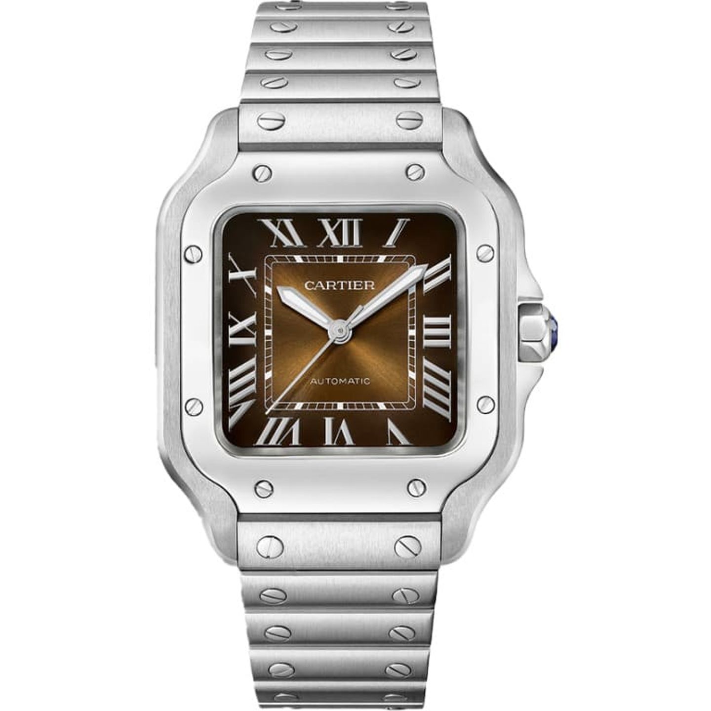 Cartier Santos WSSA0065 (2024) - Bruin wijzerplaat 35mm Staal (1/1)