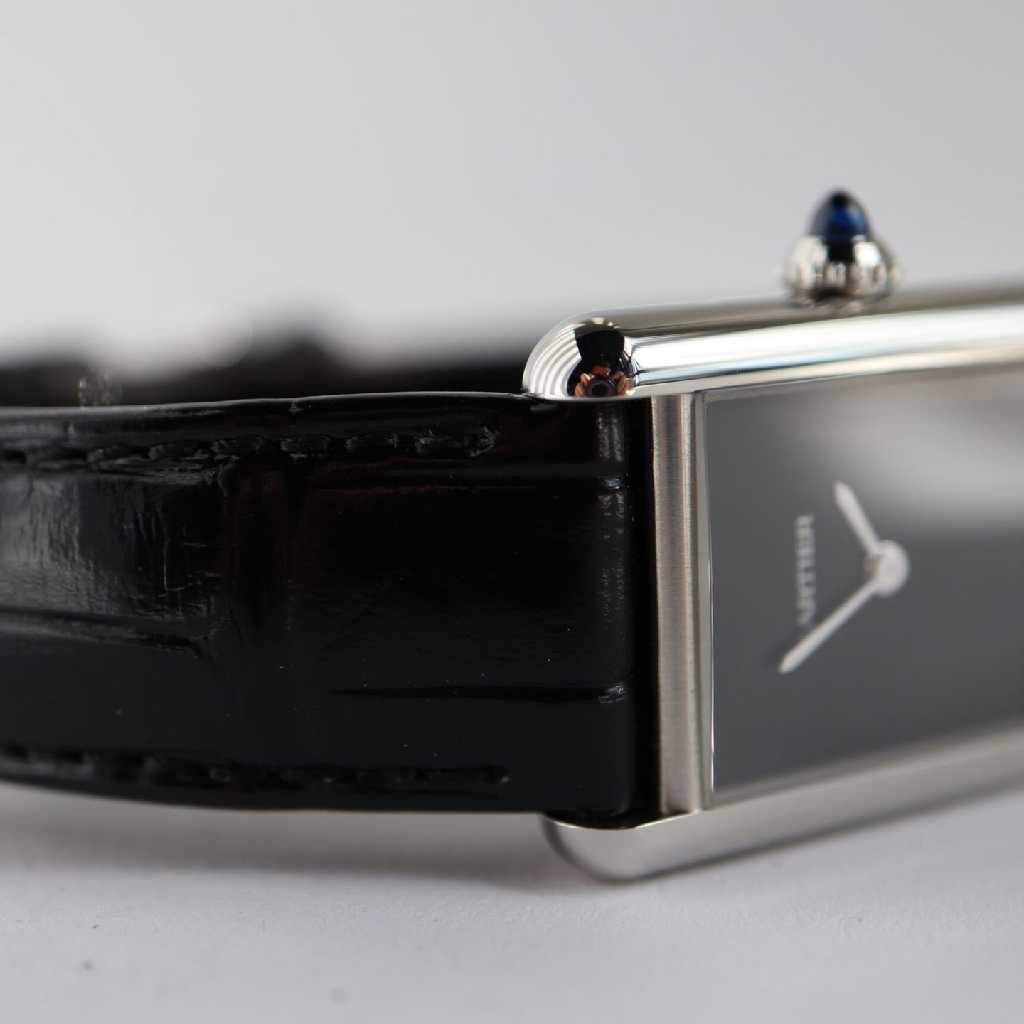 Cartier Tank WSTA0071 (2023) - Black dial 22 mm Steel case (6/8)