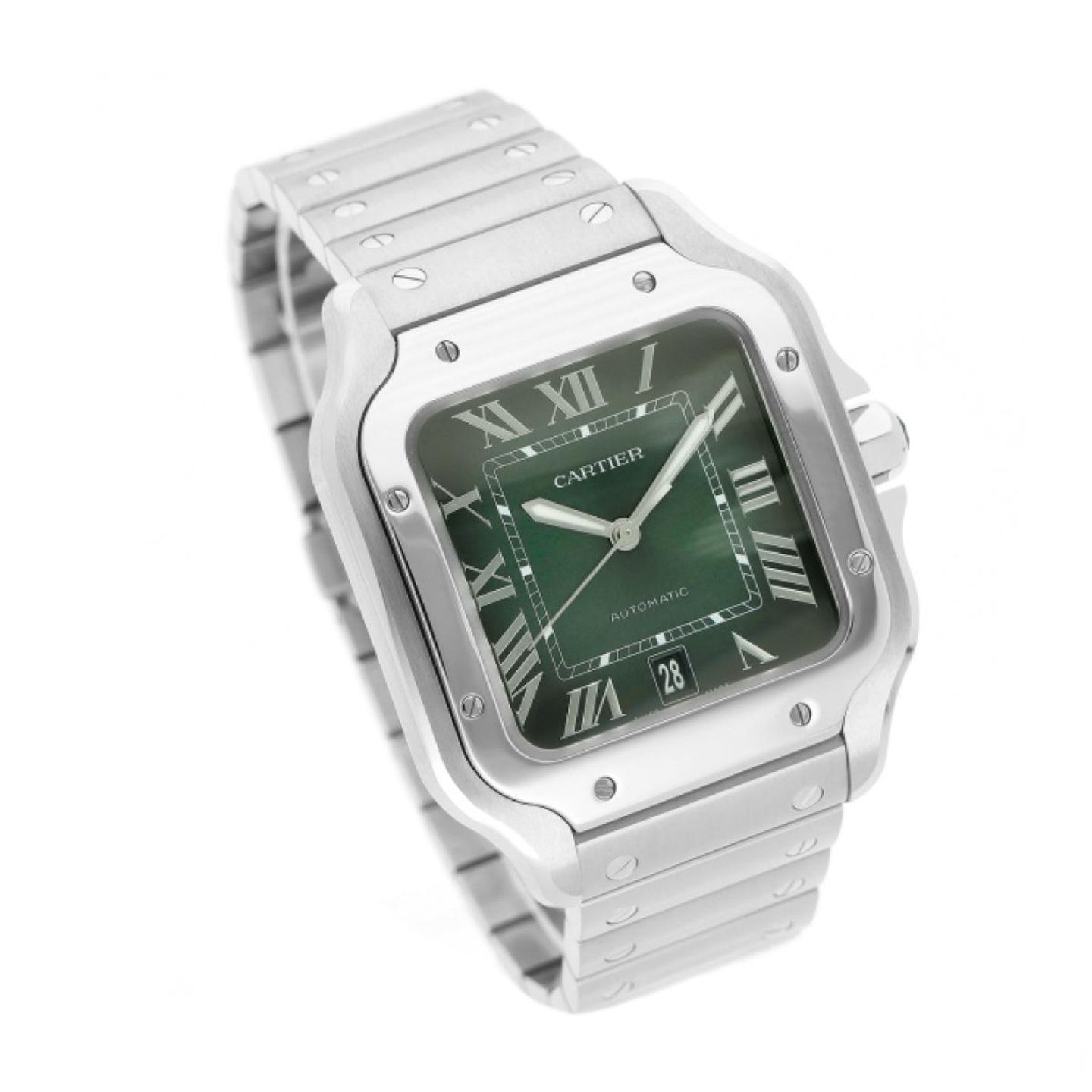 Cartier Santos WSSA0062 (2023) - Green dial 40 mm Steel case (3/5)
