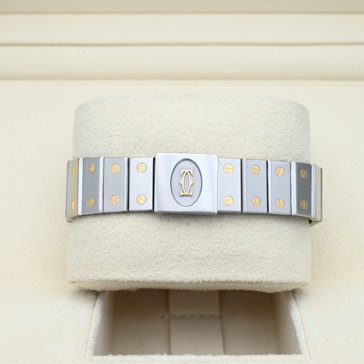 Cartier Santos 2961 (Onbekend (willekeurig serienummer)) - Wit wijzerplaat 29mm Goud/Staal (6/8)