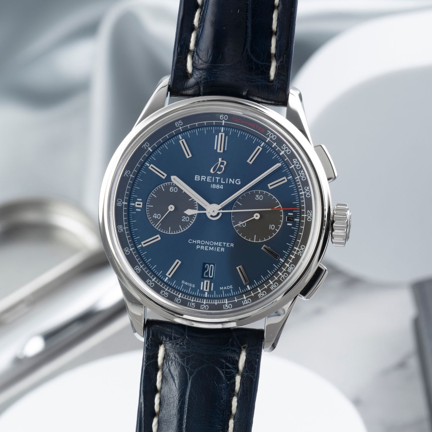 Breitling Premier AB0118A61C1A1 (Unknown (random serial)) - Blue dial 42 mm Steel case (3/8)