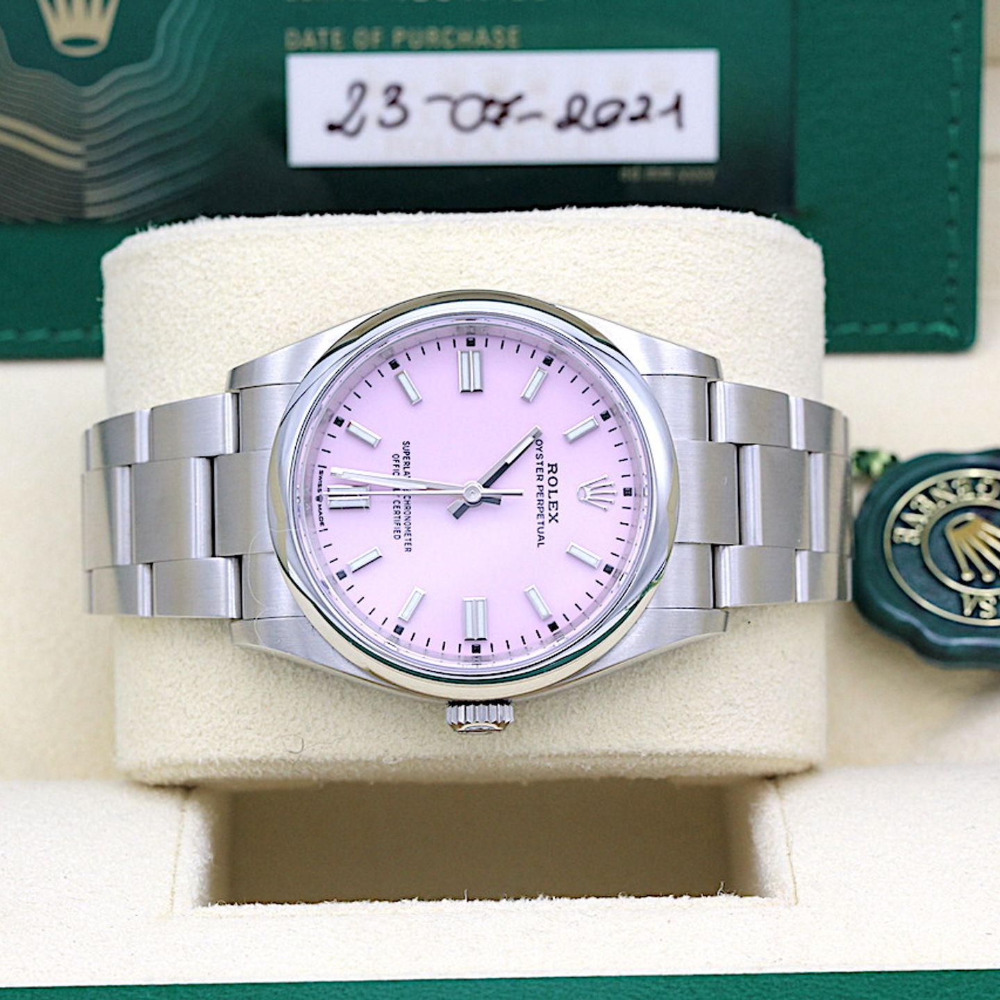 Rolex Oyster Perpetual 36 126000 (2021) - Pink dial 36 mm Steel case (4/8)