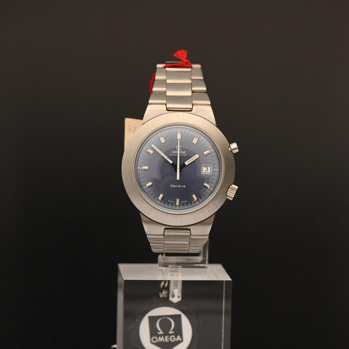 Omega Genève 146.012 (1969) - Blauw wijzerplaat 42mm Staal (2/8)