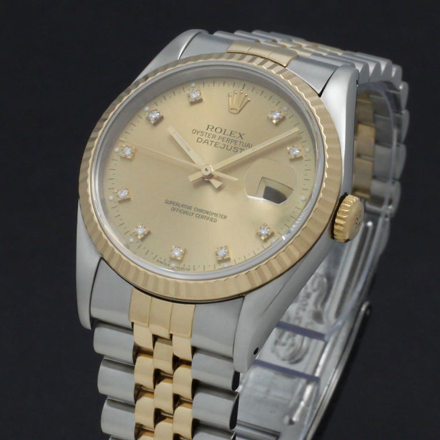 Rolex Datejust 36 16233 (1994) - Goud wijzerplaat 36mm Goud/Staal (7/7)