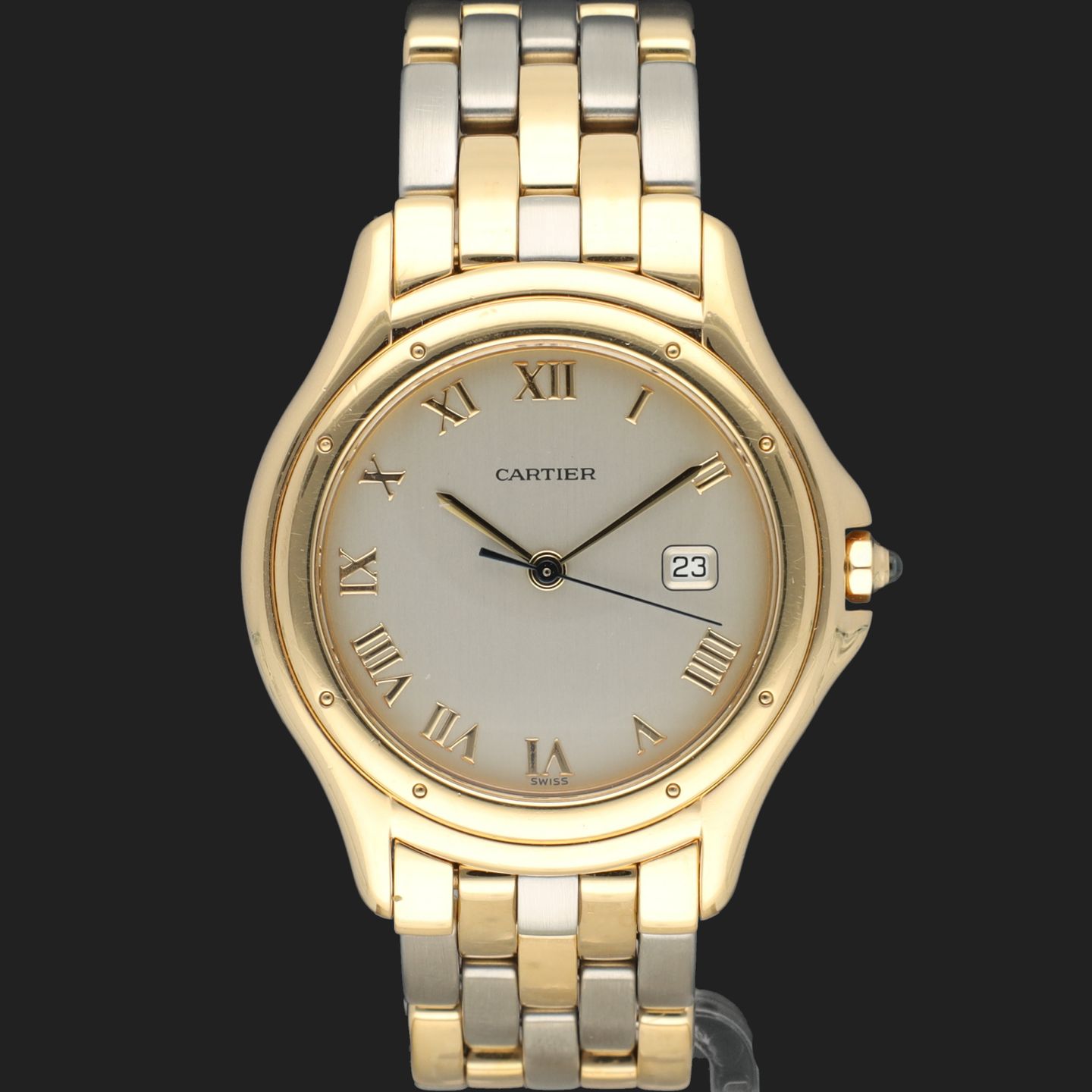 Cartier Cougar 116000R (2007) - Wit wijzerplaat 33mm Geelgoud (3/8)