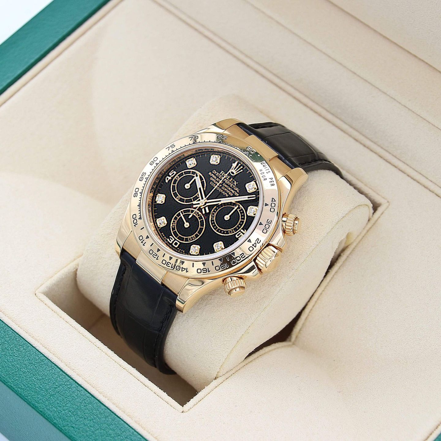 Rolex Daytona 116518 (Onbekend (willekeurig serienummer)) - Zwart wijzerplaat 40mm Geelgoud (1/8)