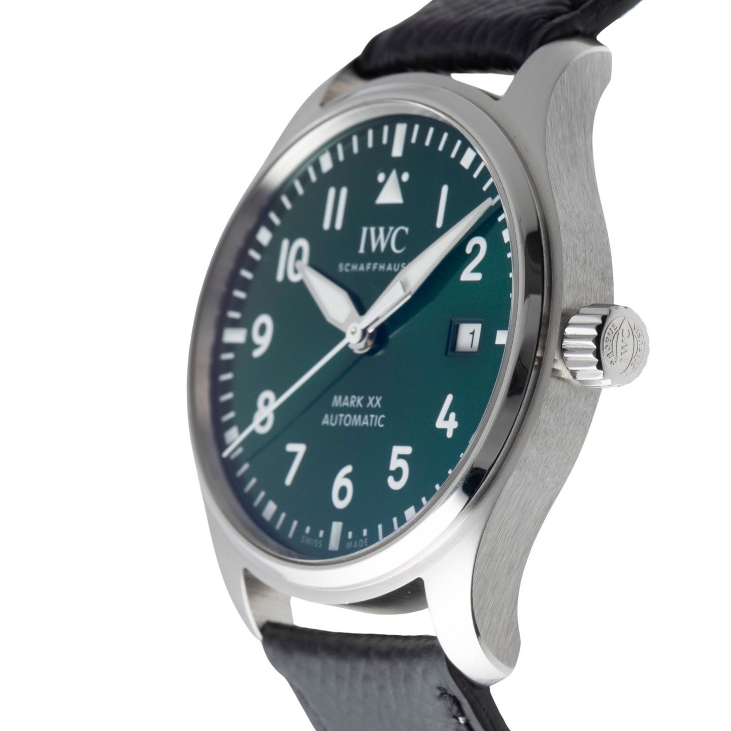 IWC Pilot Mark IW328205 (Onbekend (willekeurig serienummer)) - Groen wijzerplaat 40mm Staal (6/8)