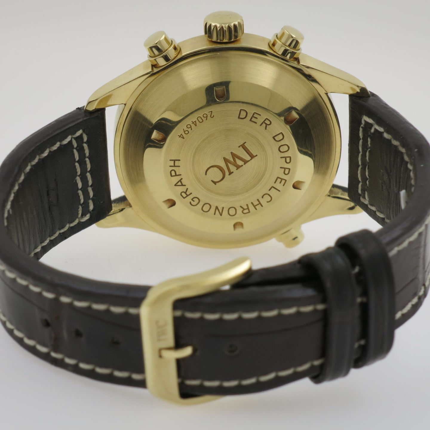 IWC Pilot Double Chronograph IW3711 (1995) - Wit wijzerplaat 42mm Geelgoud (8/12)