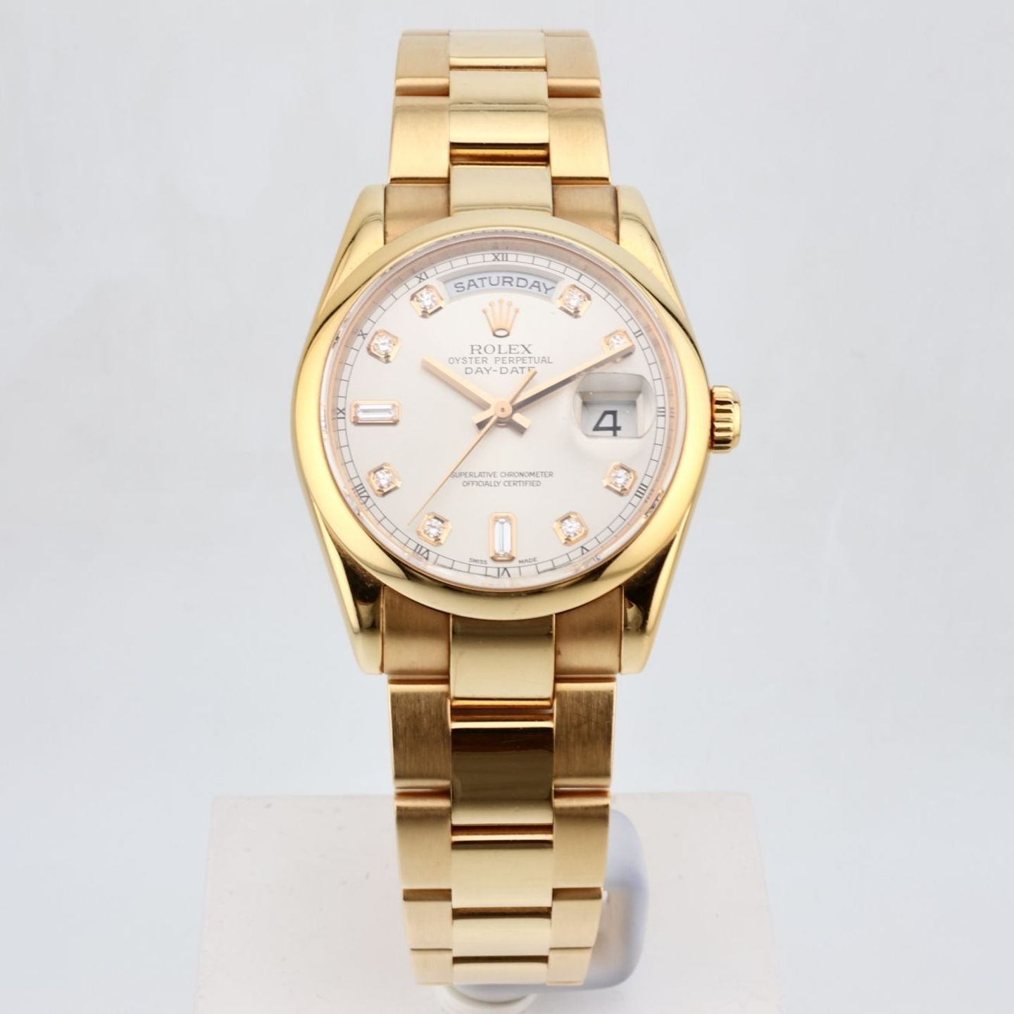 Rolex Day-Date 36 118205 (2007) - Silver dial 36 mm Rose Gold case (3/3)